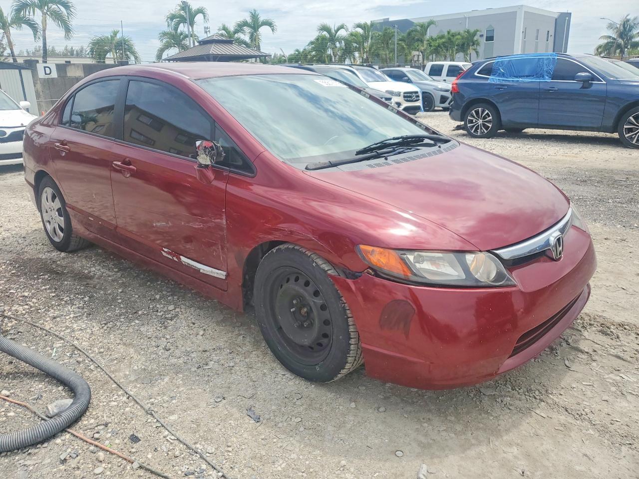 2007 Honda Civic Lx Red vin: 1HGFA16527L087801
