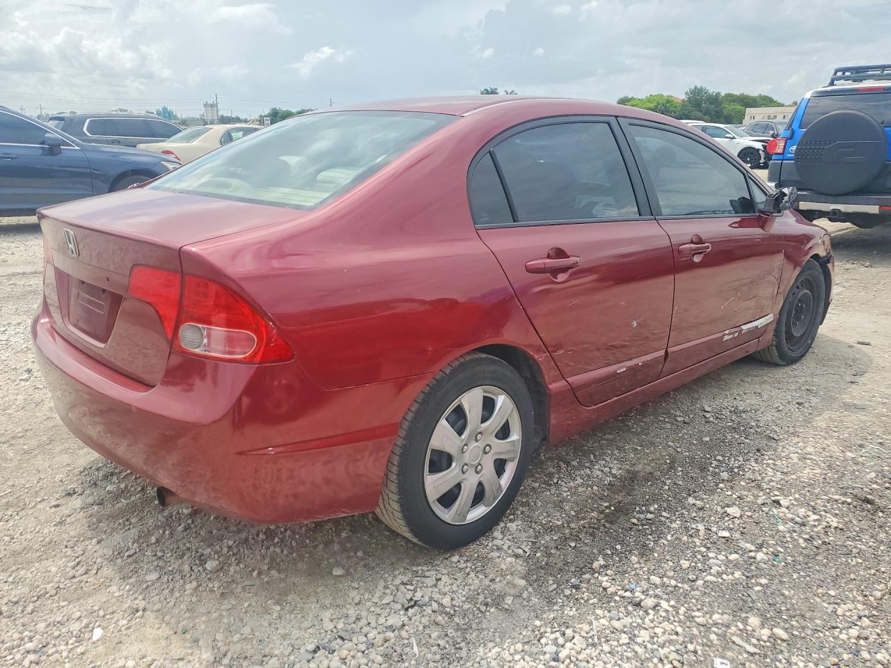 2007 Honda Civic Lx Red vin: 1HGFA16527L087801
