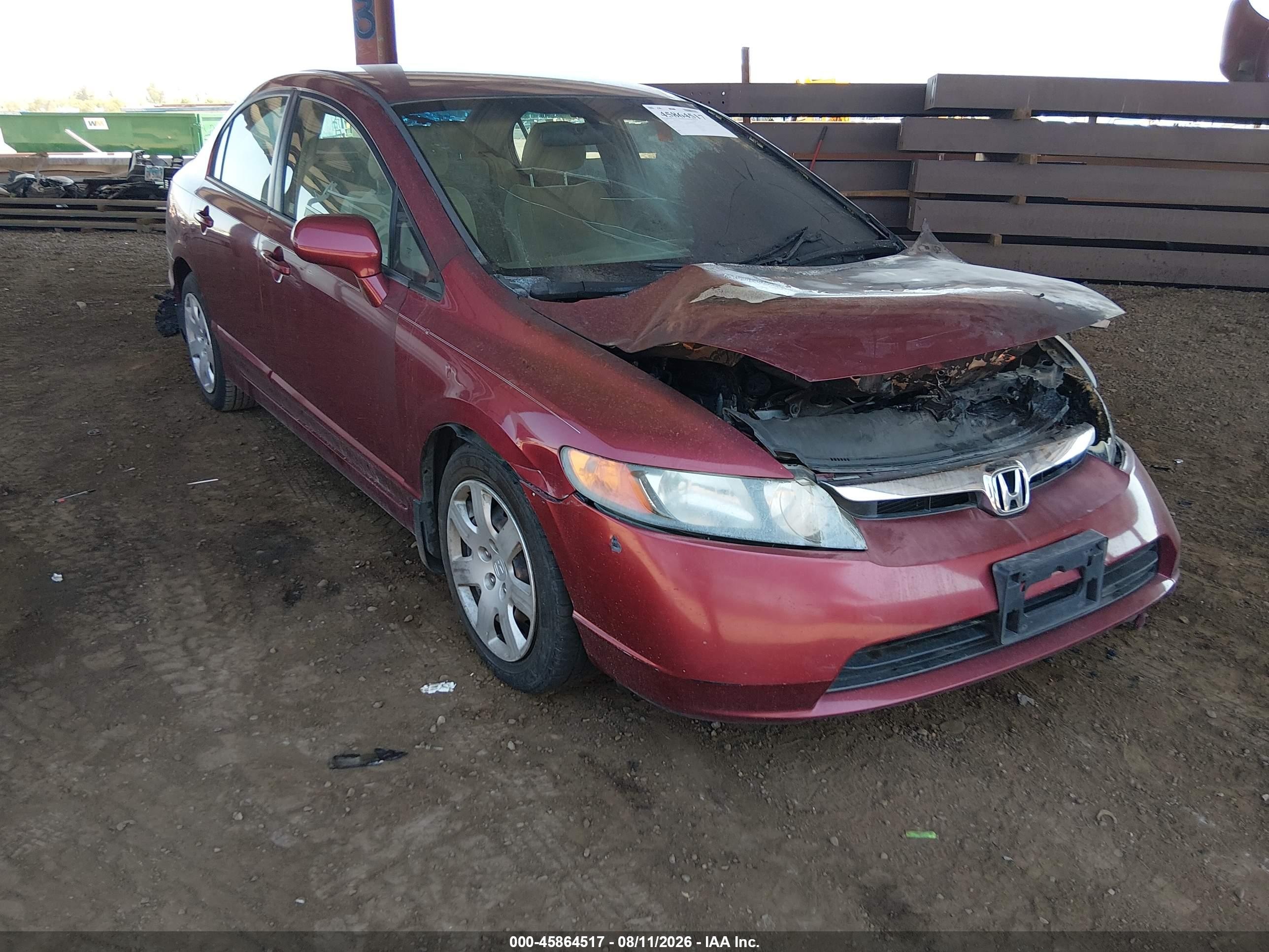 2007 Honda Civic Lx Maroon vin: 1HGFA16527L106136