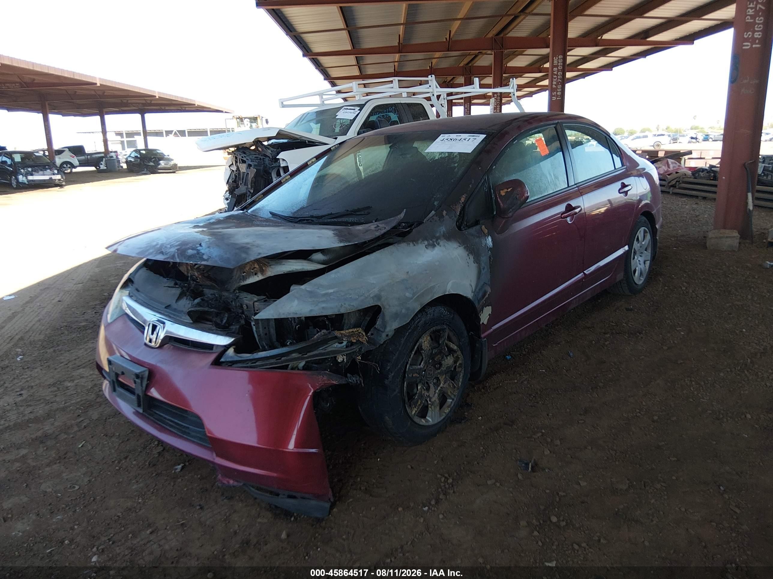 2007 Honda Civic Lx Темно-бордовый vin: 1HGFA16527L106136