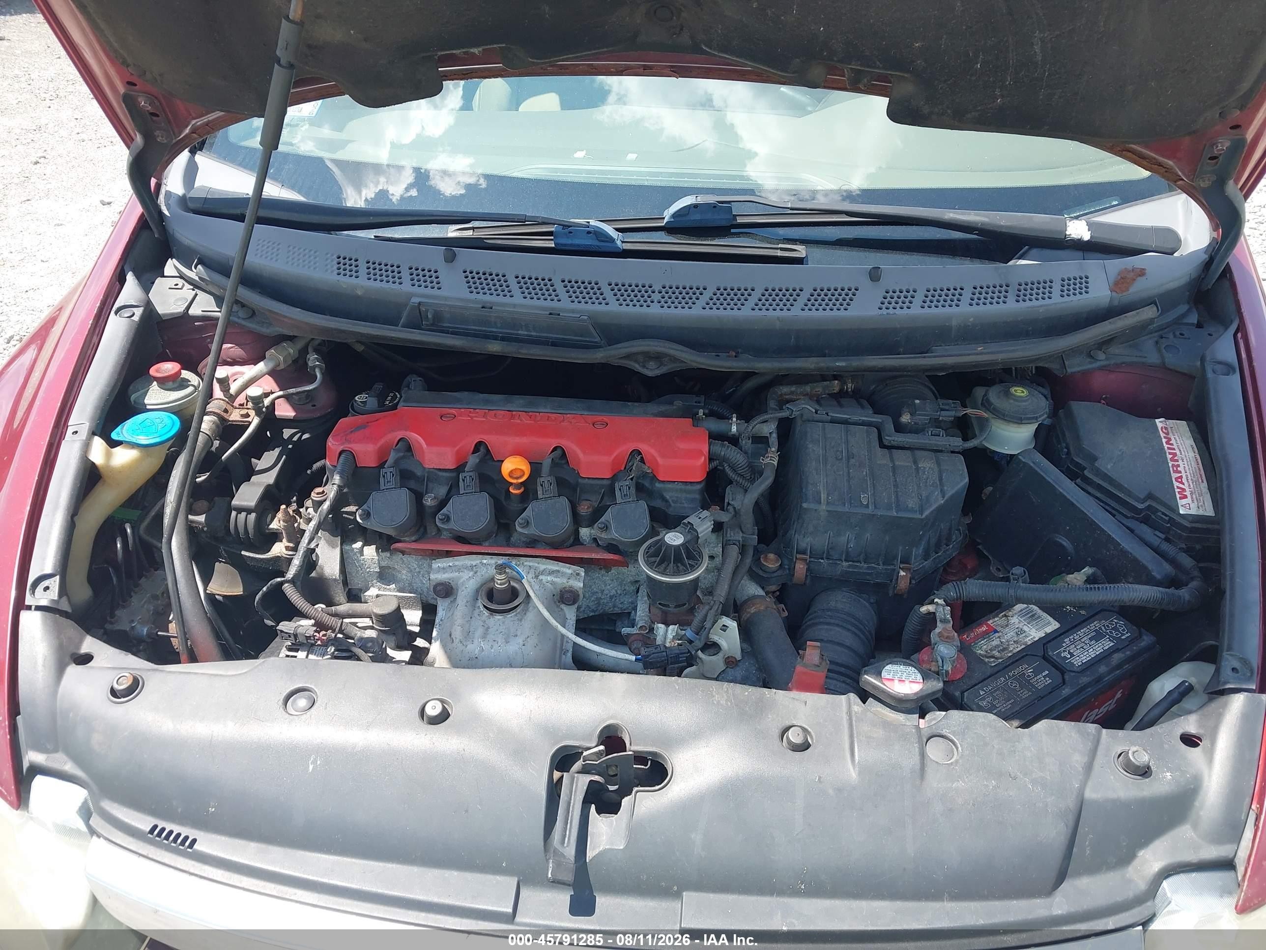 2008 Honda Civic Lx Red vin: 1HGFA16528L000058