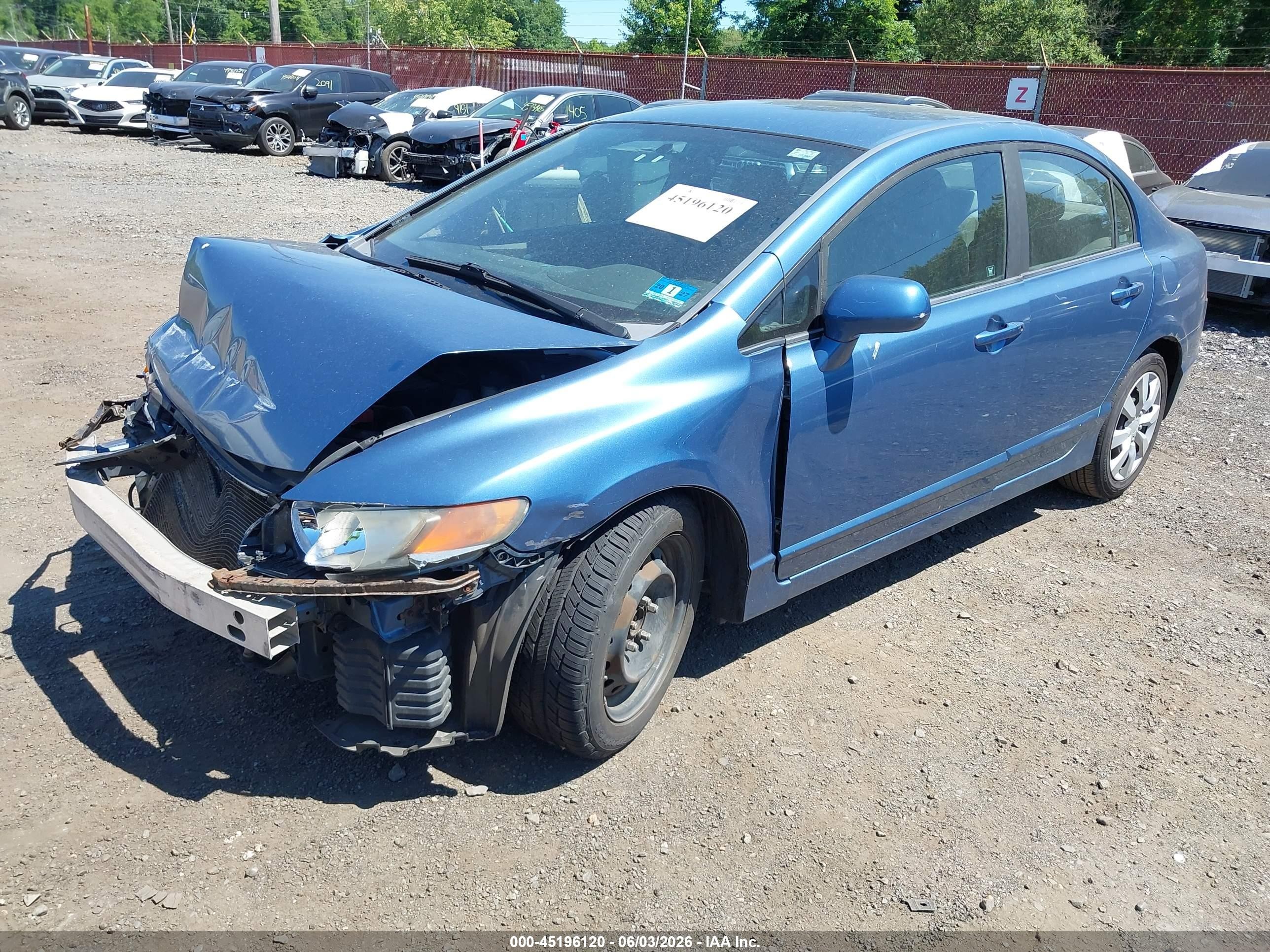 2008 Honda Civic Lx Blue vin: 1HGFA16528L042360