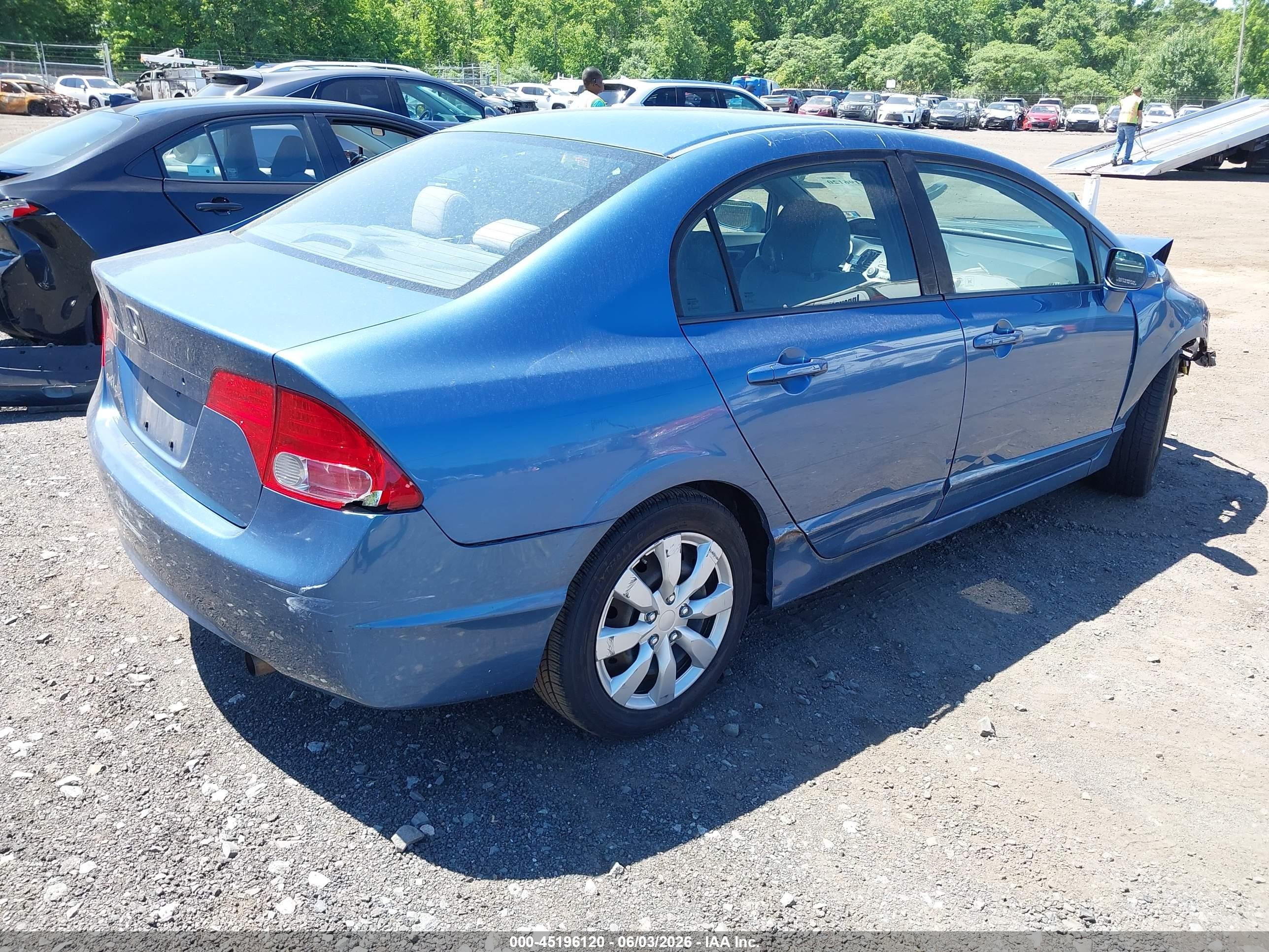 2008 Honda Civic Lx Blue vin: 1HGFA16528L042360
