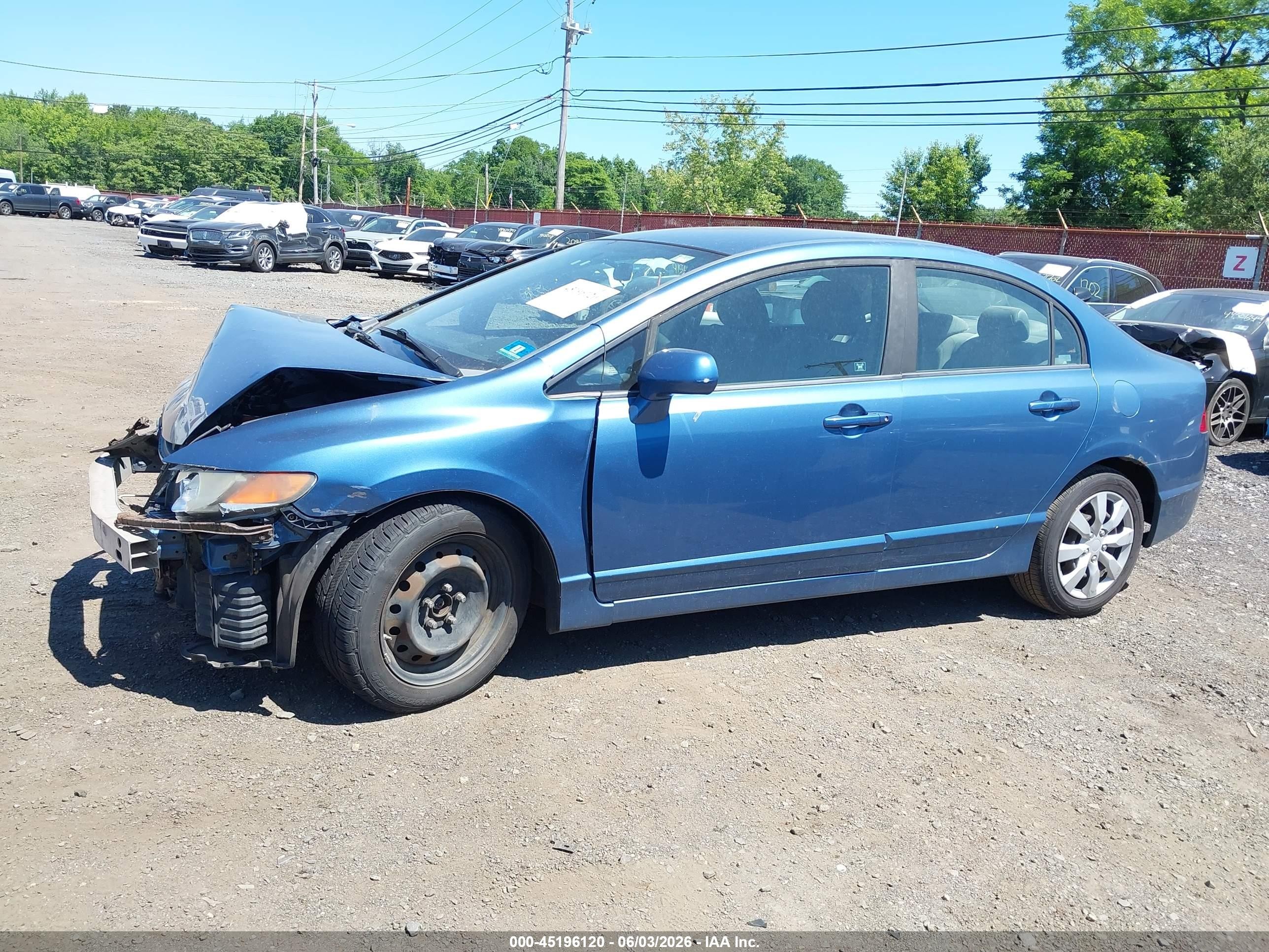 2008 Honda Civic Lx Blue vin: 1HGFA16528L042360