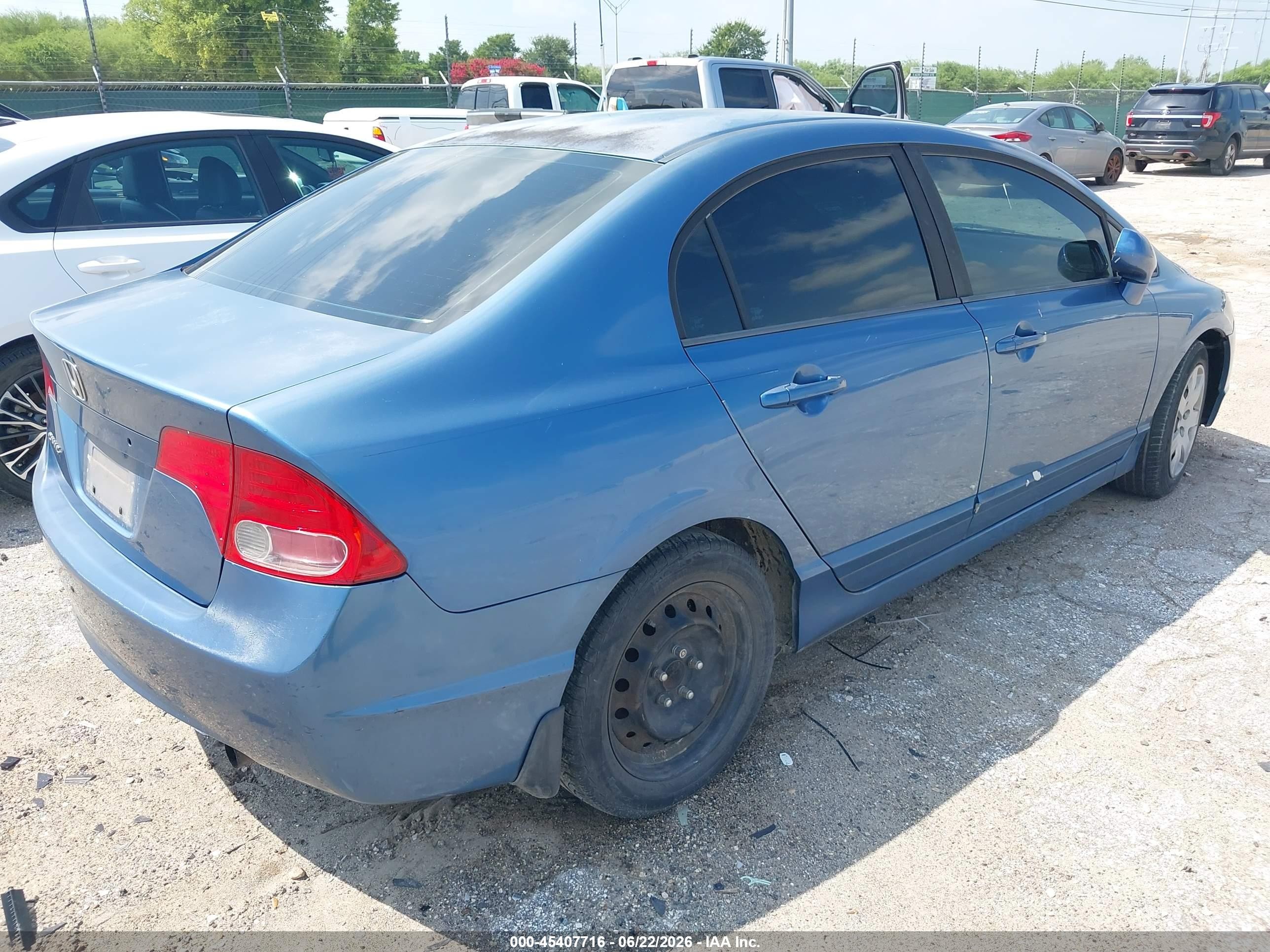 2008 Honda Civic Lx Blue vin: 1HGFA16528L045159