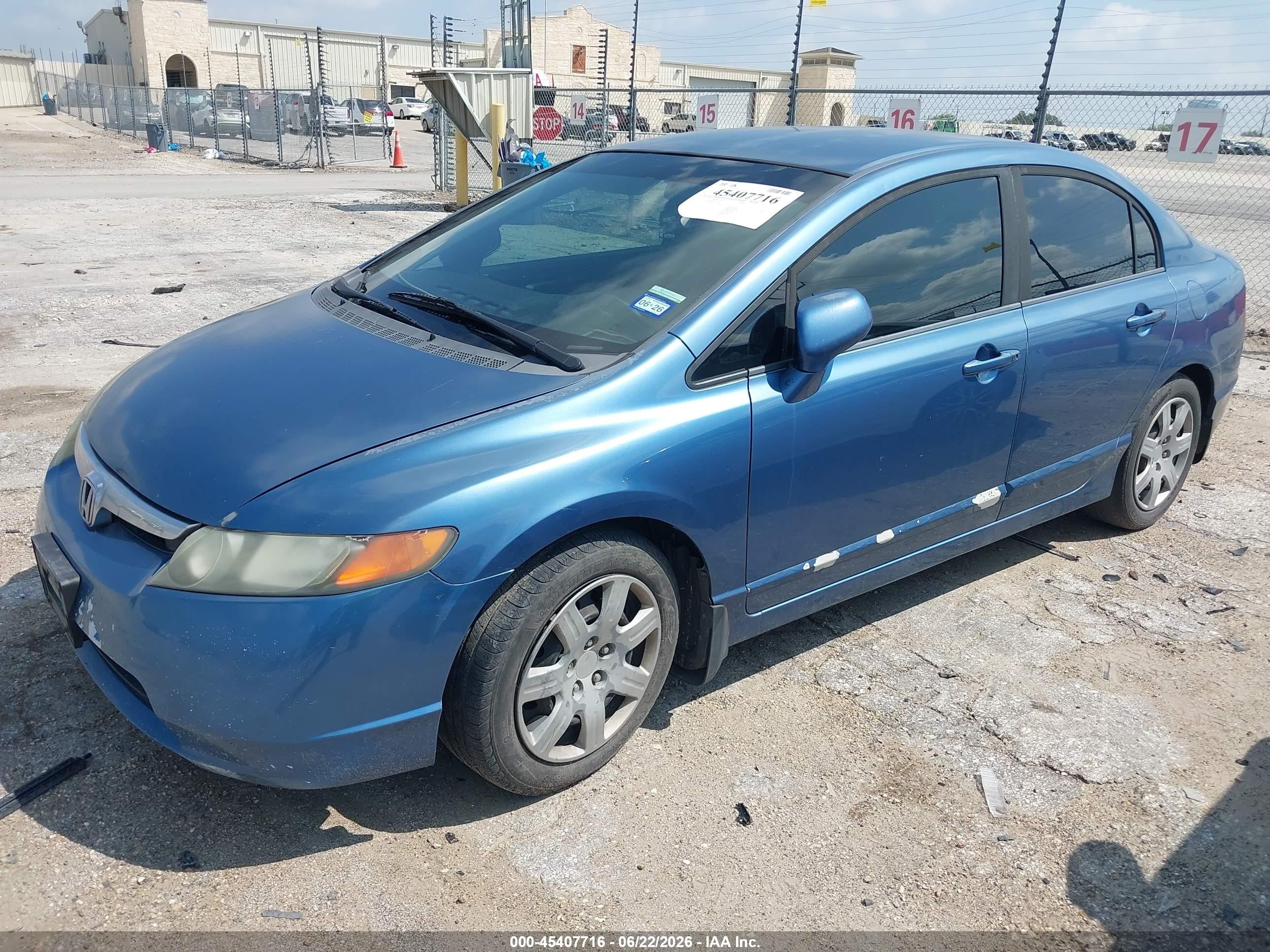 2008 Honda Civic Lx Blue vin: 1HGFA16528L045159
