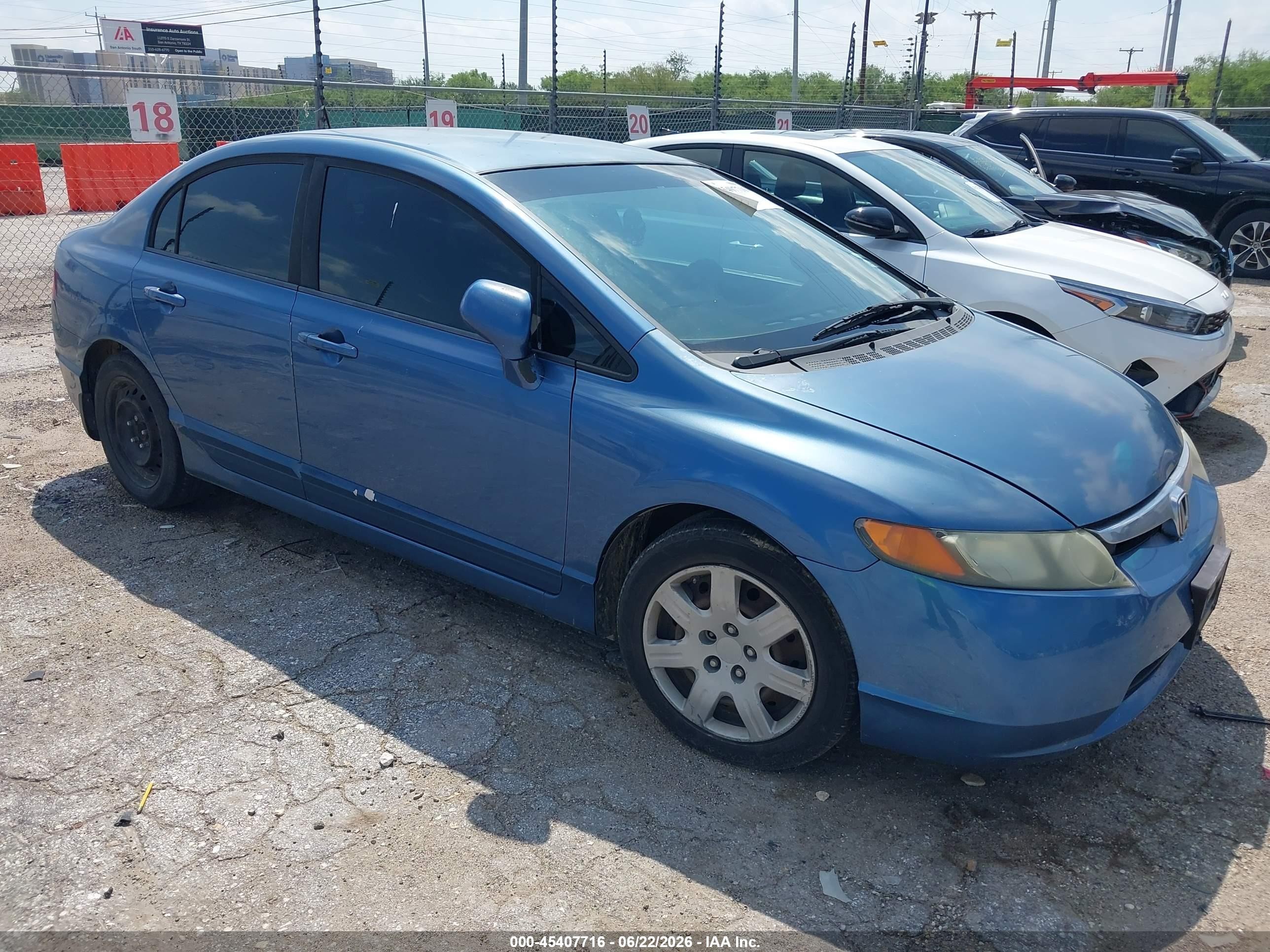 2008 Honda Civic Lx Blue vin: 1HGFA16528L045159
