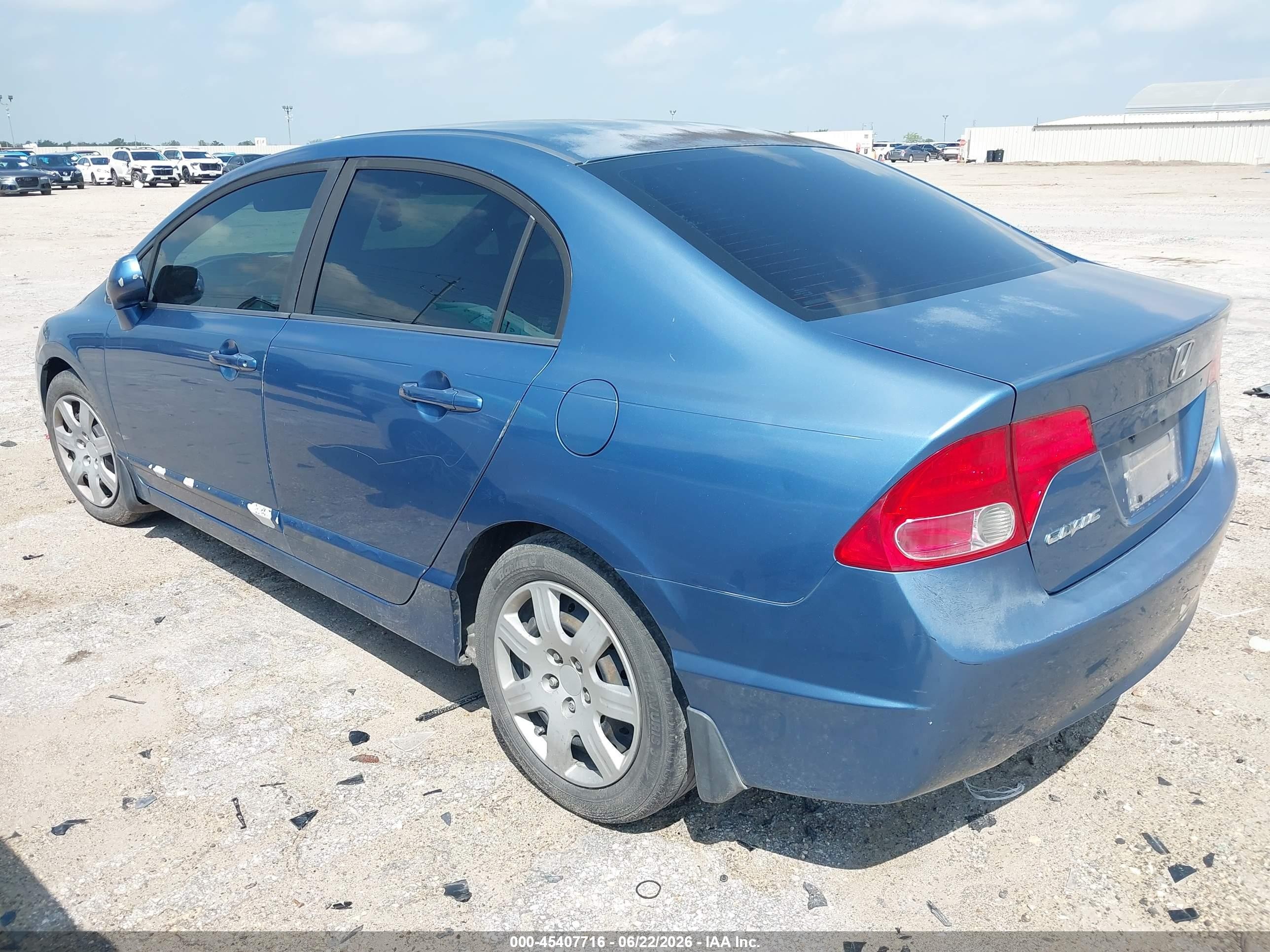 2008 Honda Civic Lx Blue vin: 1HGFA16528L045159