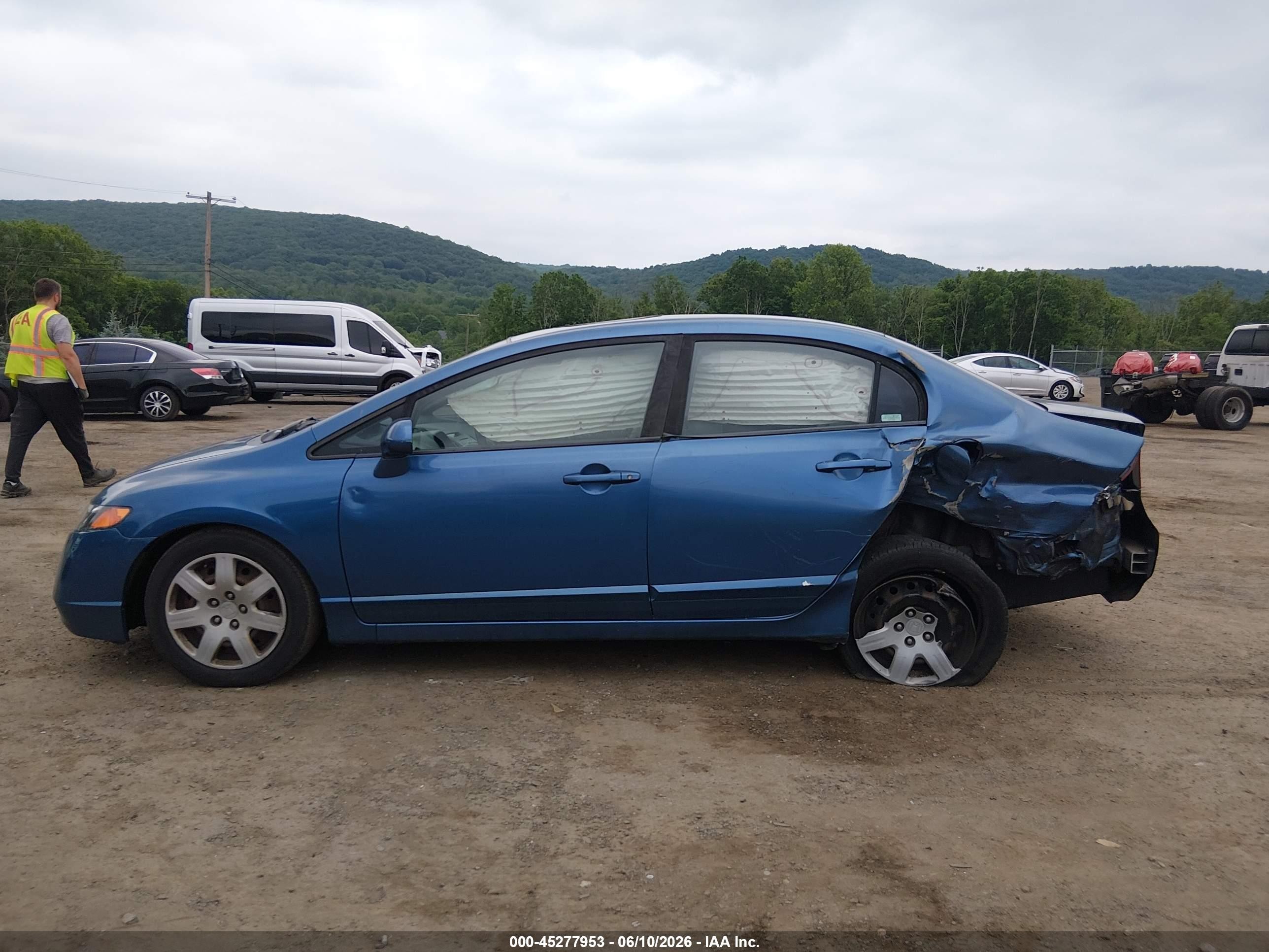 2008 Honda Civic Lx Blue vin: 1HGFA16528L058039
