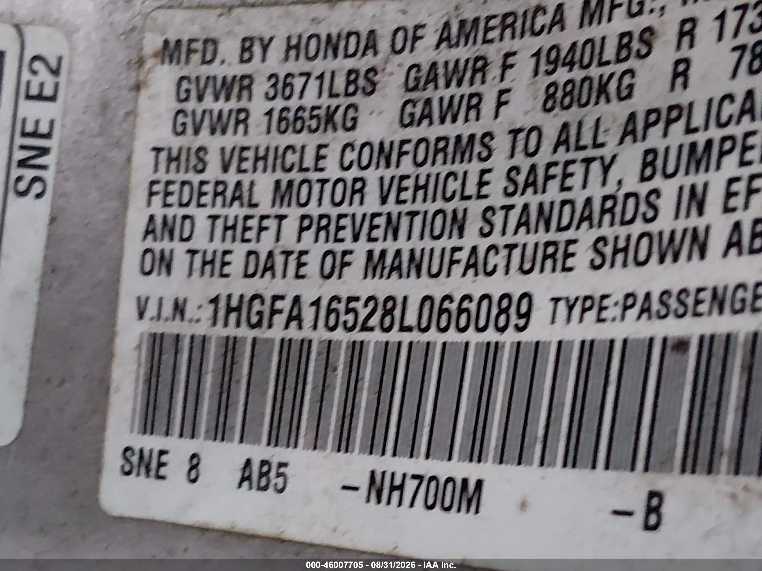 2008 Honda Civic Lx Silver vin: 1HGFA16528L066089