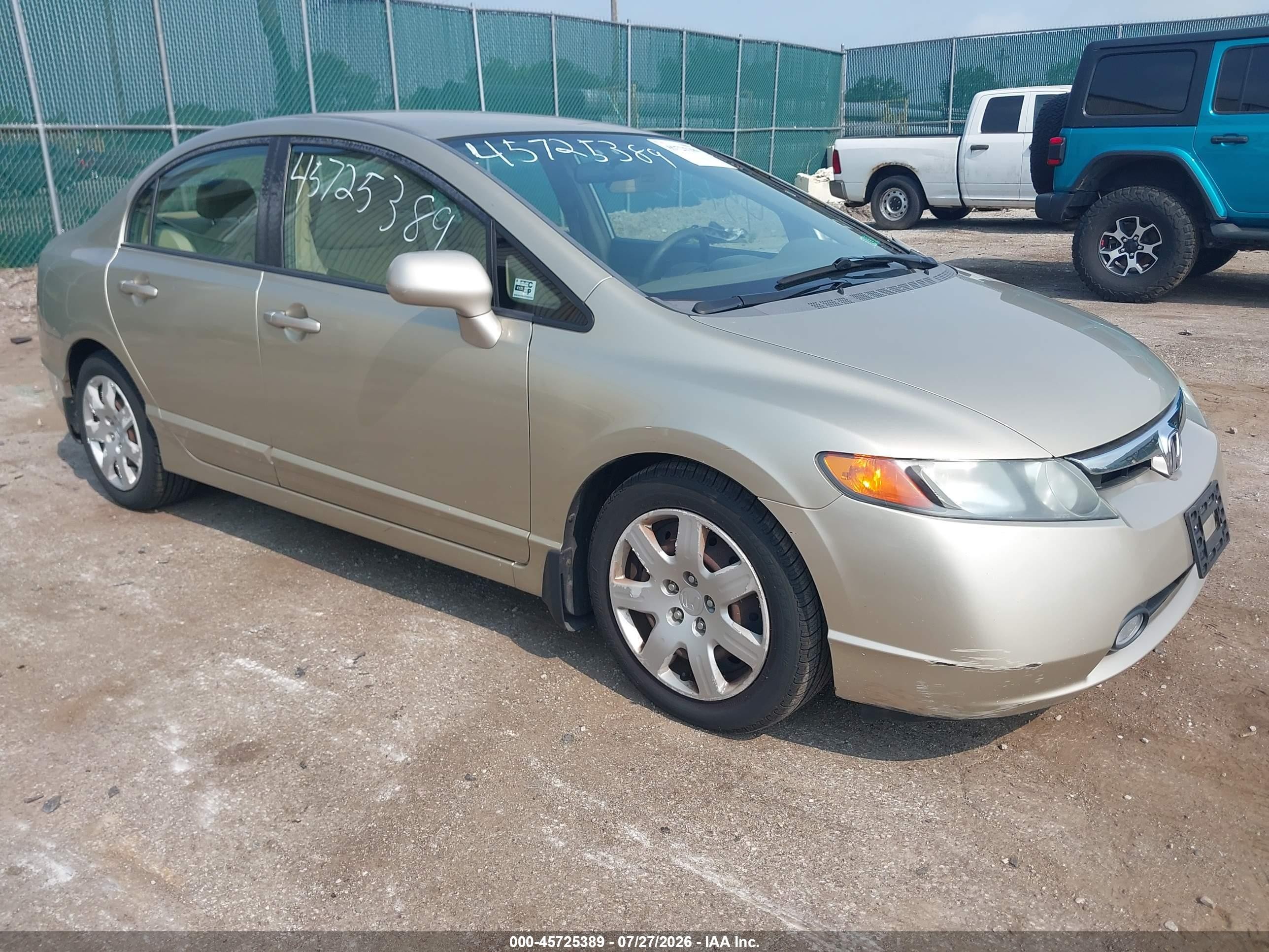 2008 Honda Civic Lx Золотой vin: 1HGFA16528L068117