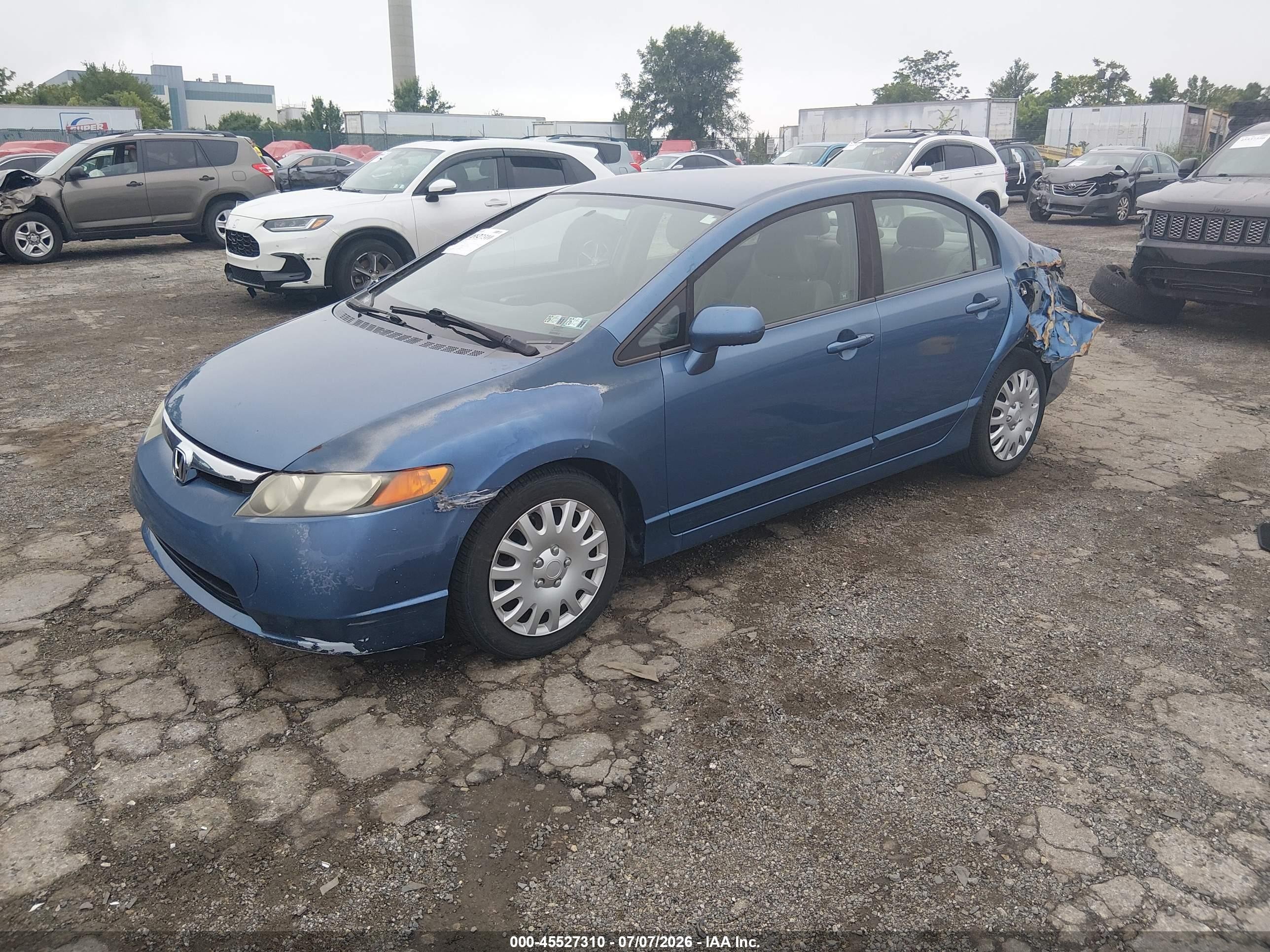 2008 Honda Civic Lx Blue vin: 1HGFA16528L069929