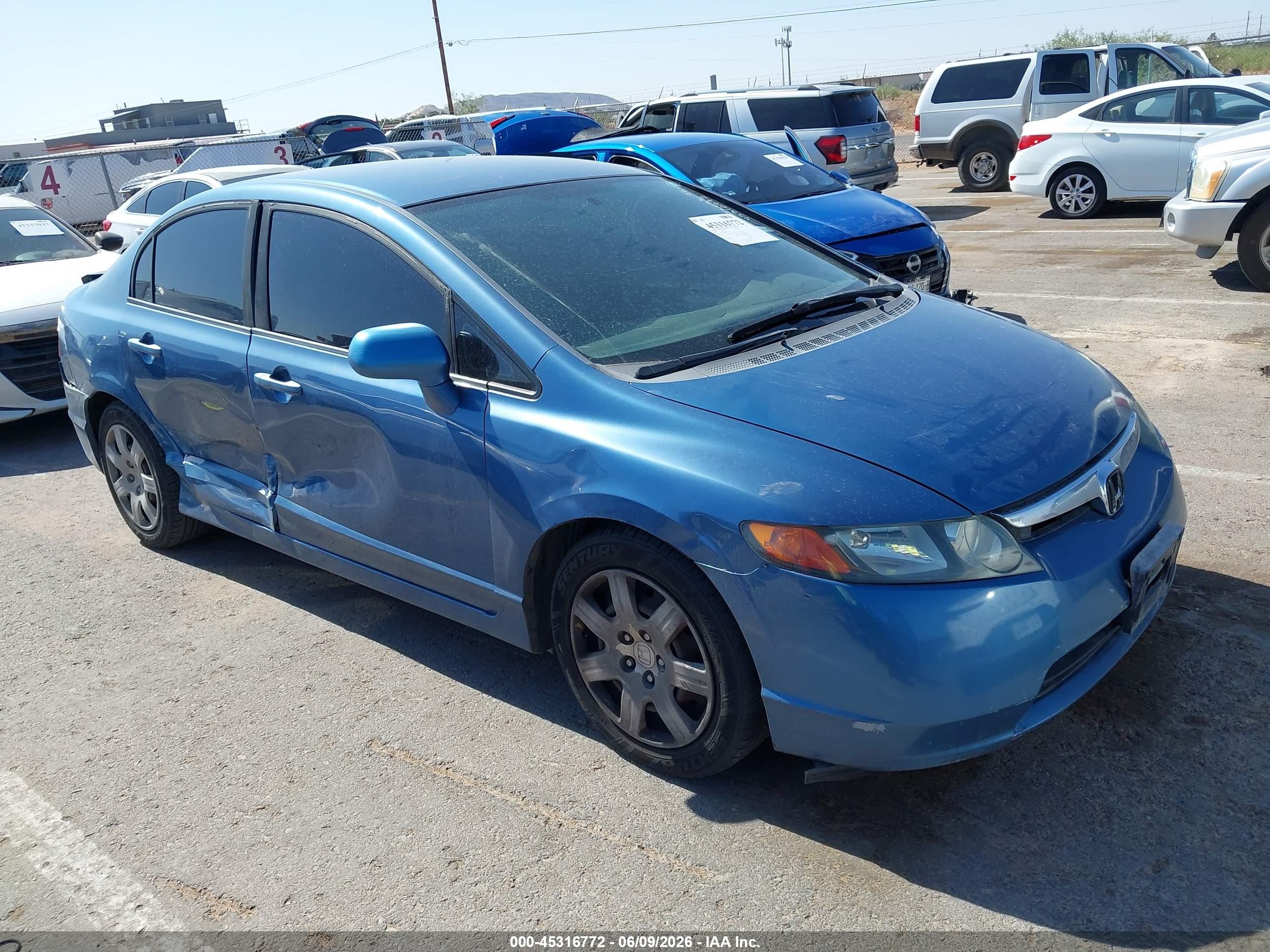 2008 Honda Civic Lx Blue vin: 1HGFA16528L073348