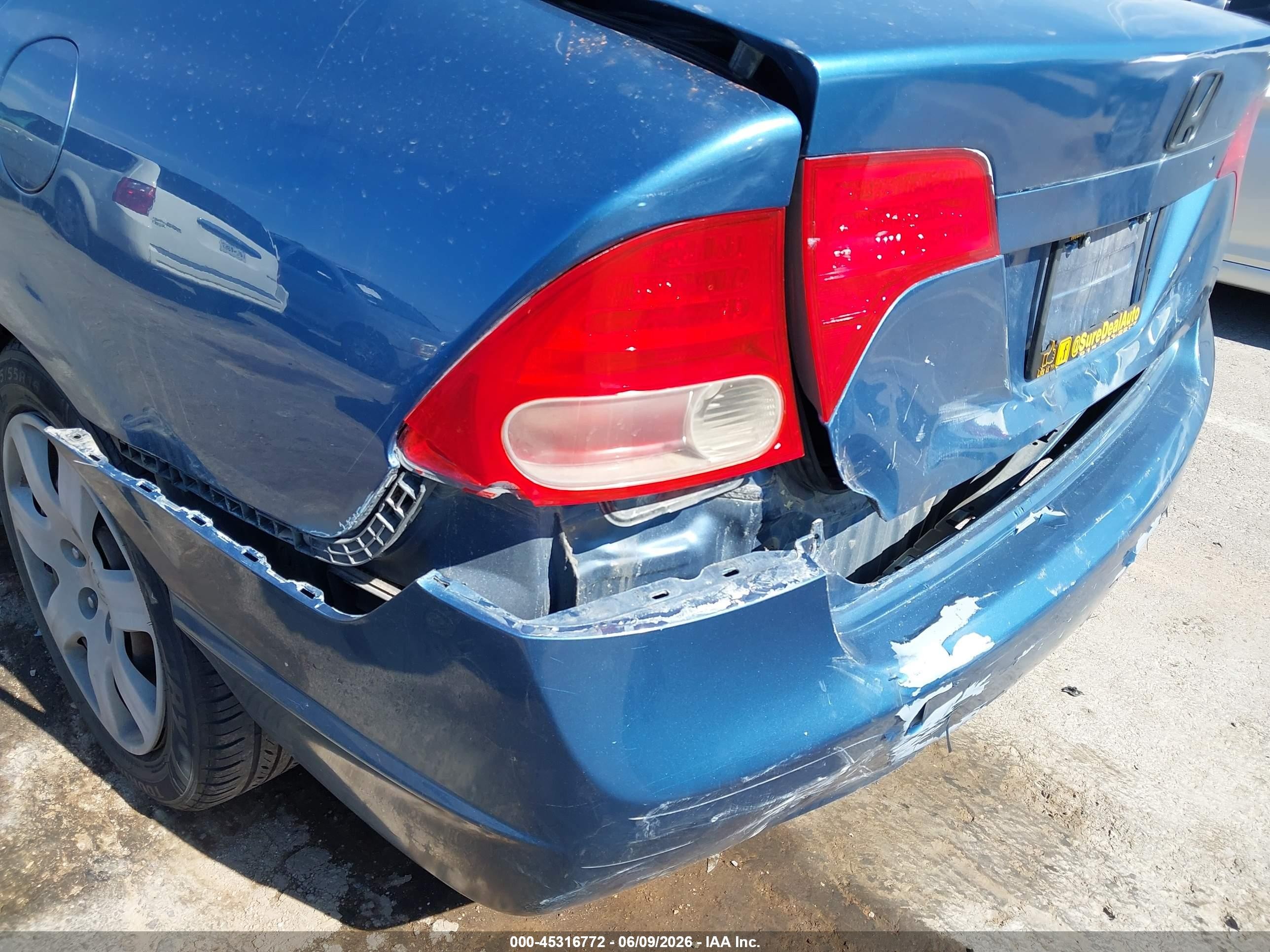 2008 Honda Civic Lx Blue vin: 1HGFA16528L073348