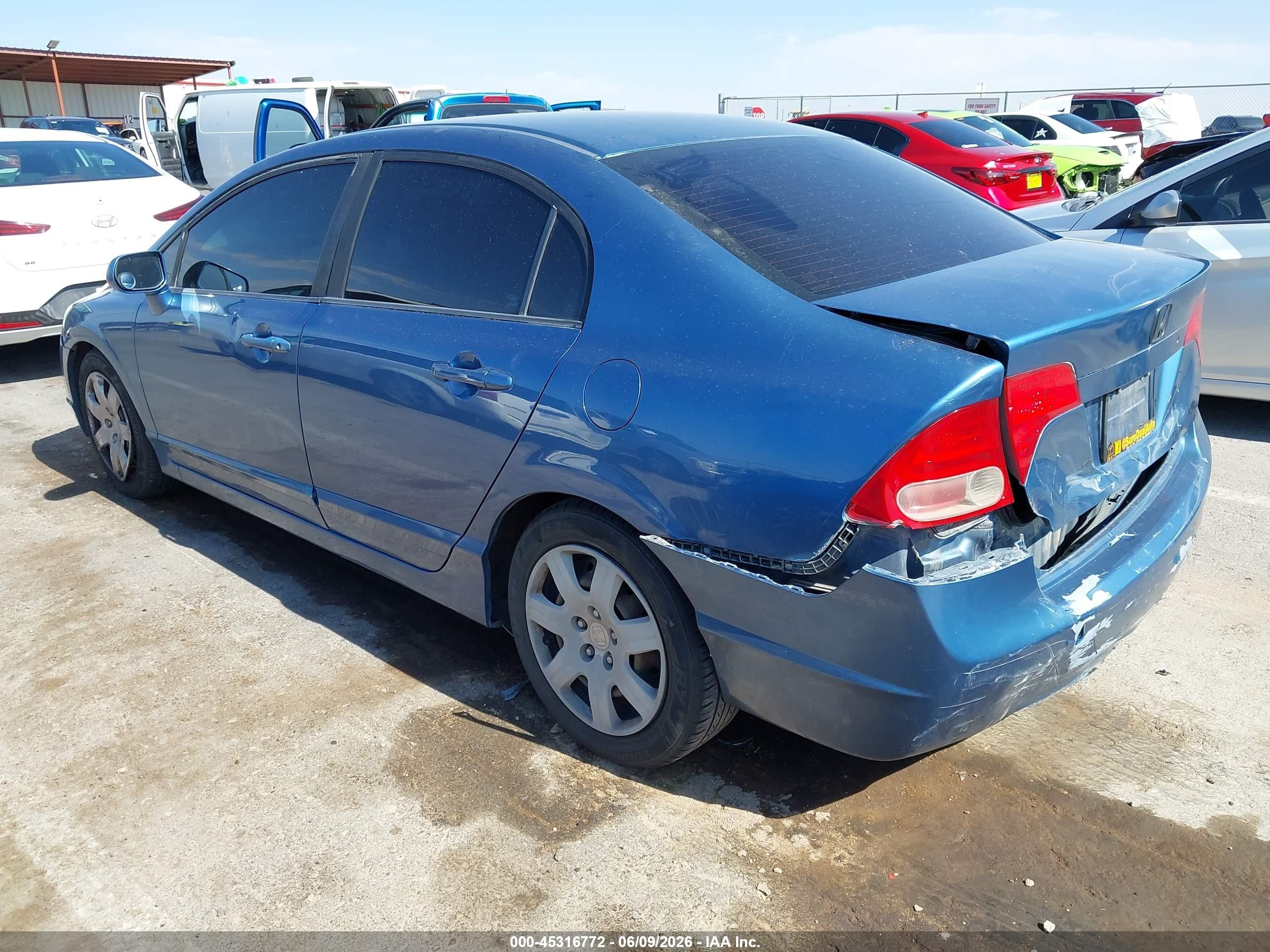 2008 Honda Civic Lx Blue vin: 1HGFA16528L073348