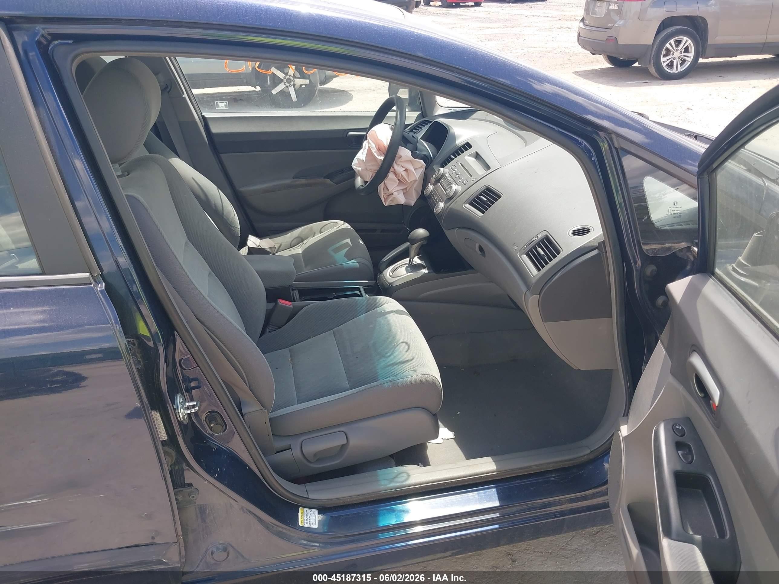 2009 Honda Civic Lx Blue vin: 1HGFA16529L011255