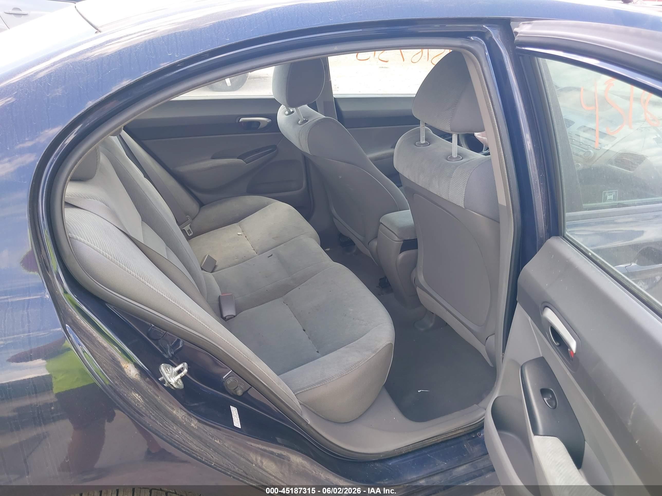 2009 Honda Civic Lx Blue vin: 1HGFA16529L011255