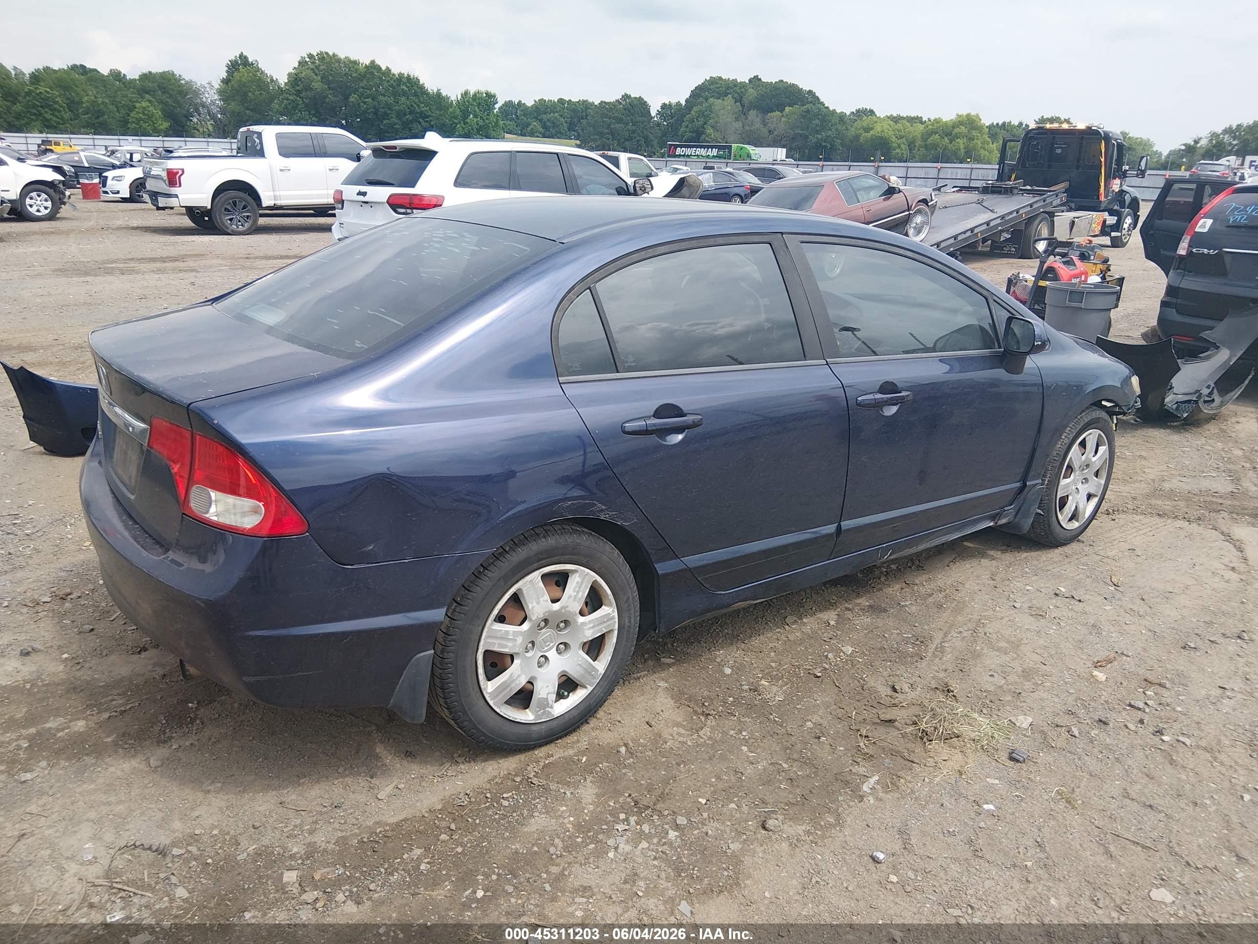 2009 Honda Civic Lx Blue vin: 1HGFA16529L029464