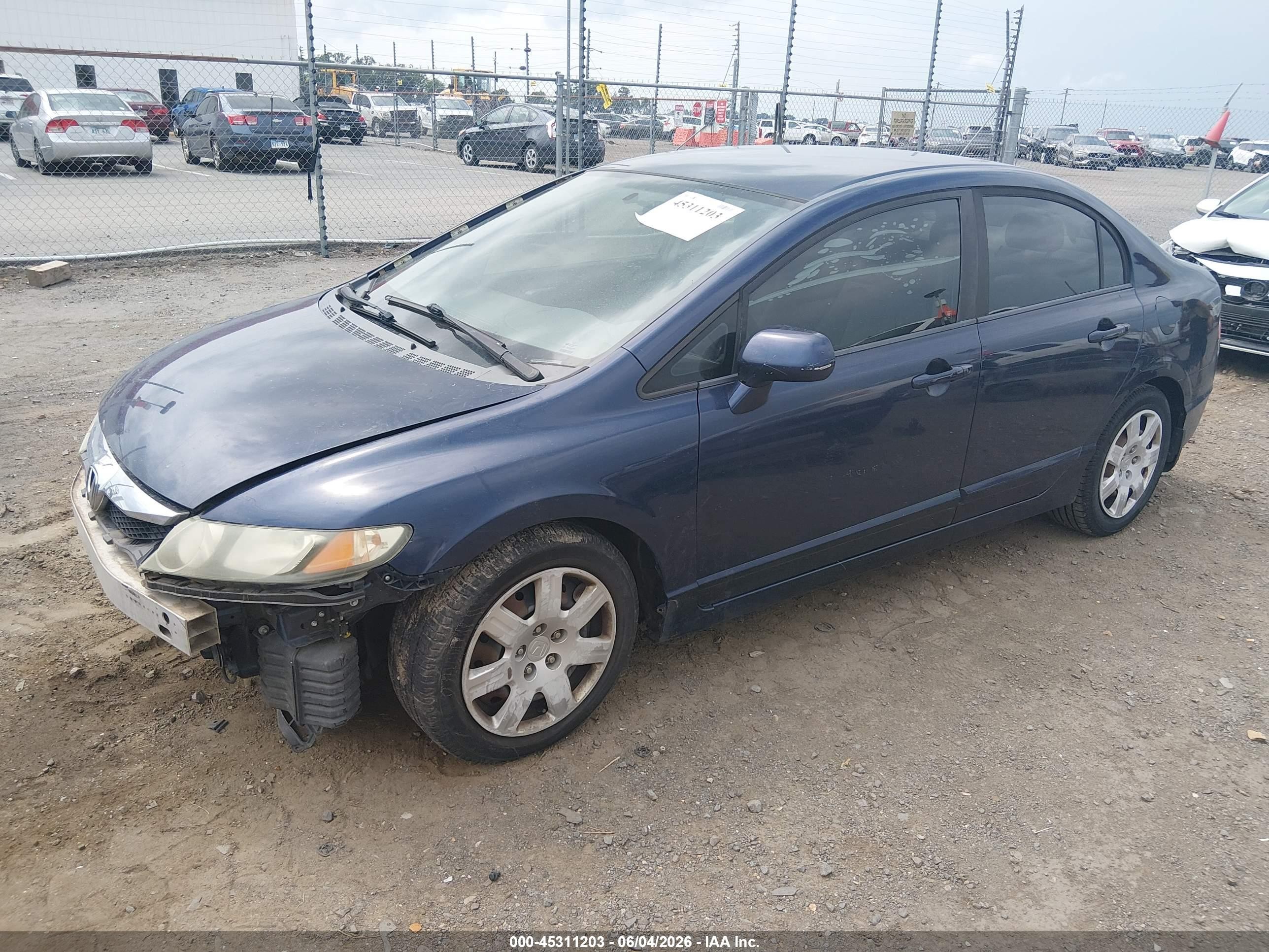 2009 Honda Civic Lx Blue vin: 1HGFA16529L029464
