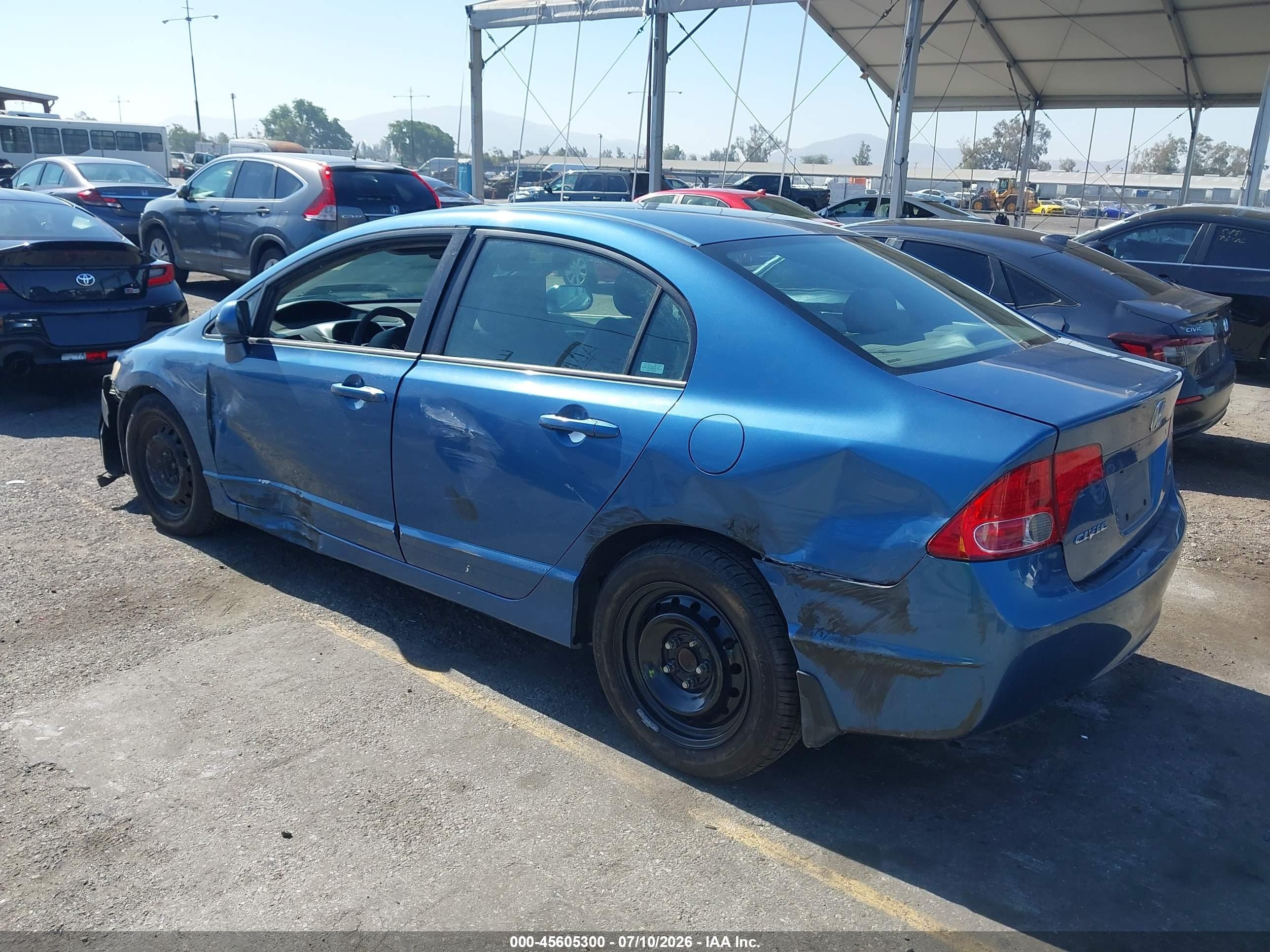 2006 Honda Civic Lx Blue vin: 1HGFA16536L094478