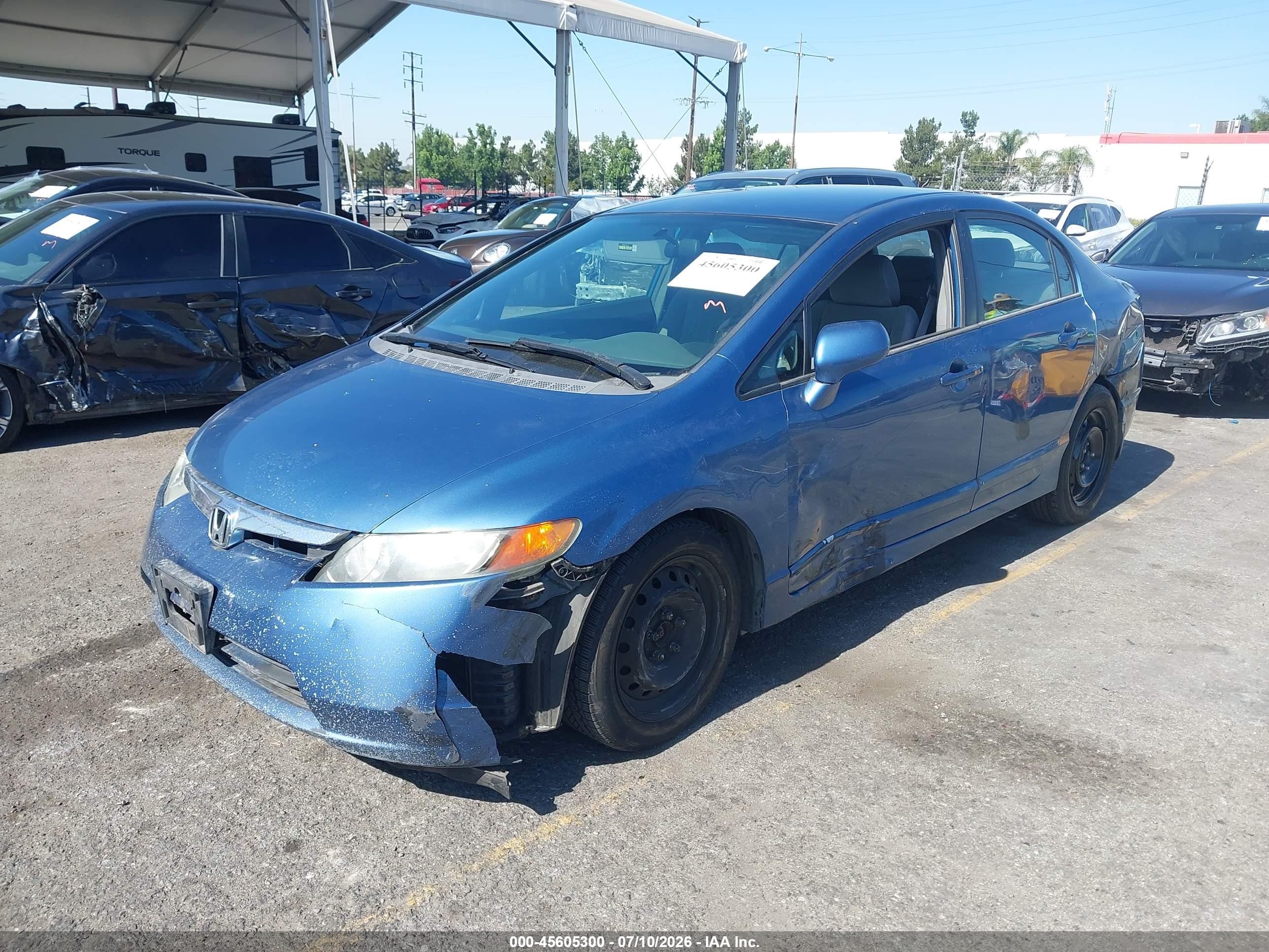 2006 Honda Civic Lx Blue vin: 1HGFA16536L094478