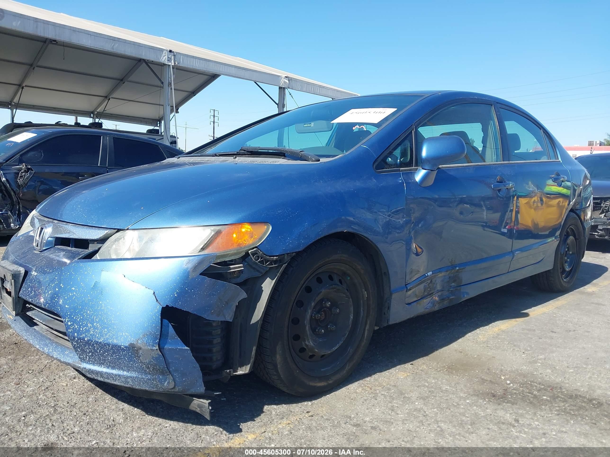 2006 Honda Civic Lx Blue vin: 1HGFA16536L094478