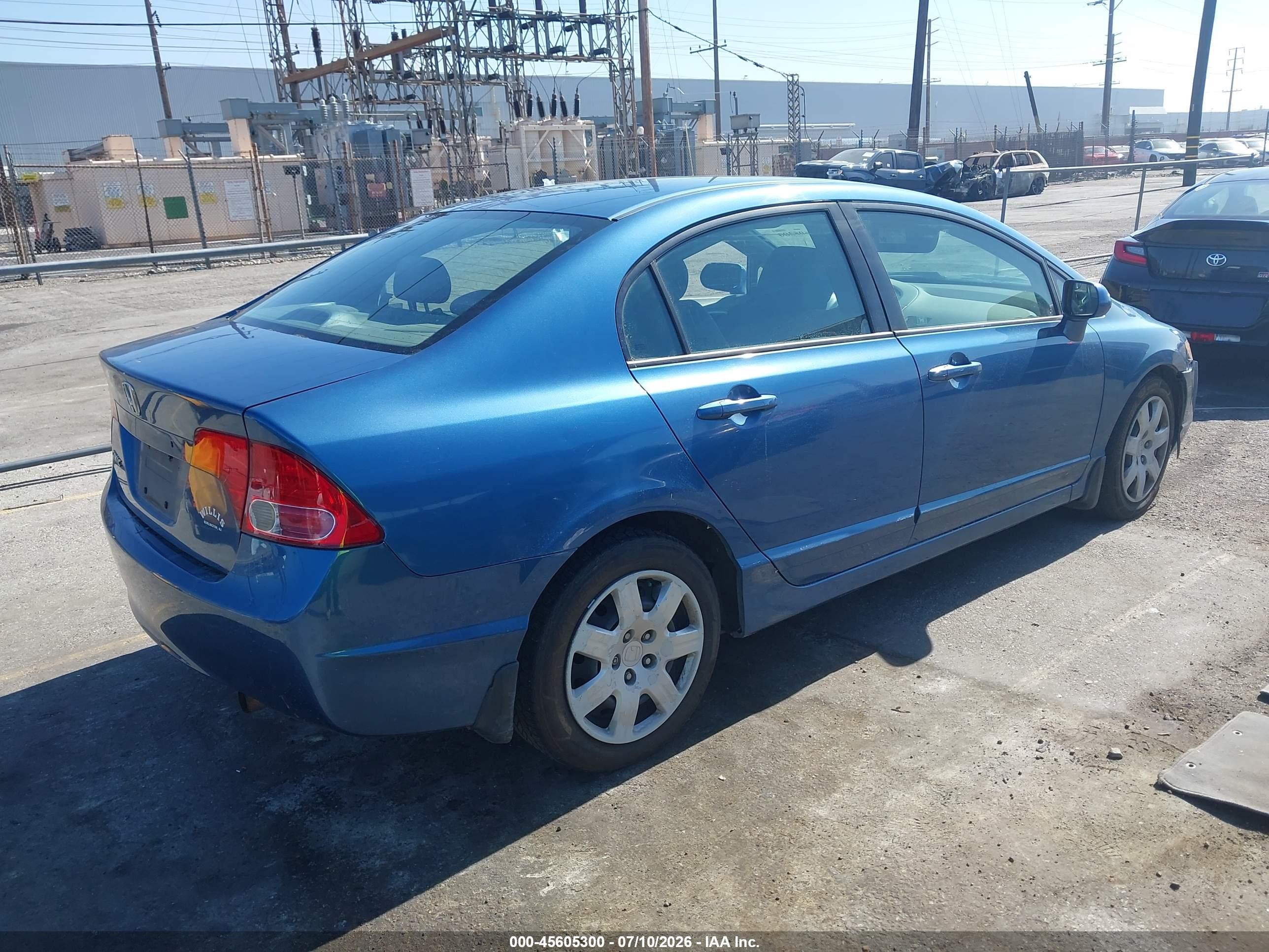 2006 Honda Civic Lx Blue vin: 1HGFA16536L094478