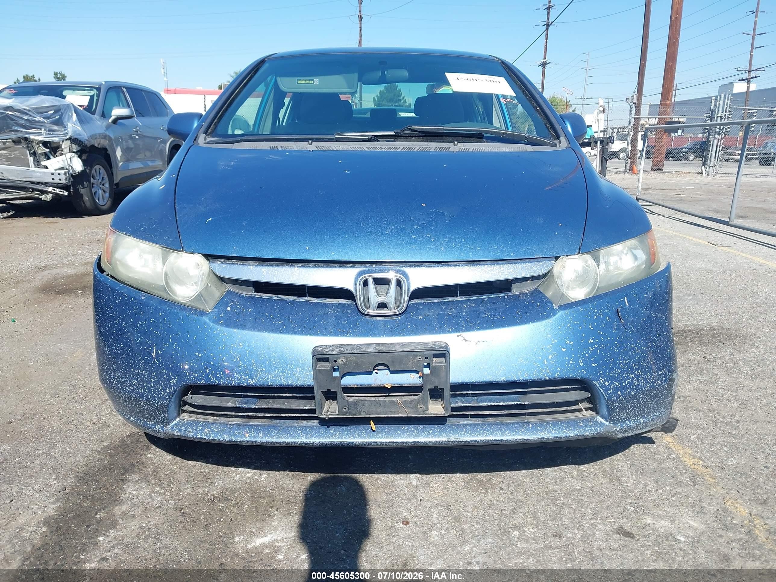 2006 Honda Civic Lx Blue vin: 1HGFA16536L094478