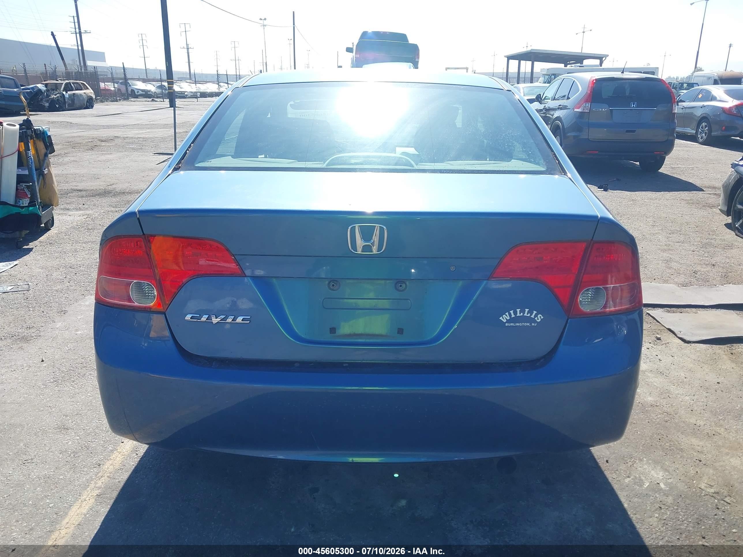 2006 Honda Civic Lx Blue vin: 1HGFA16536L094478