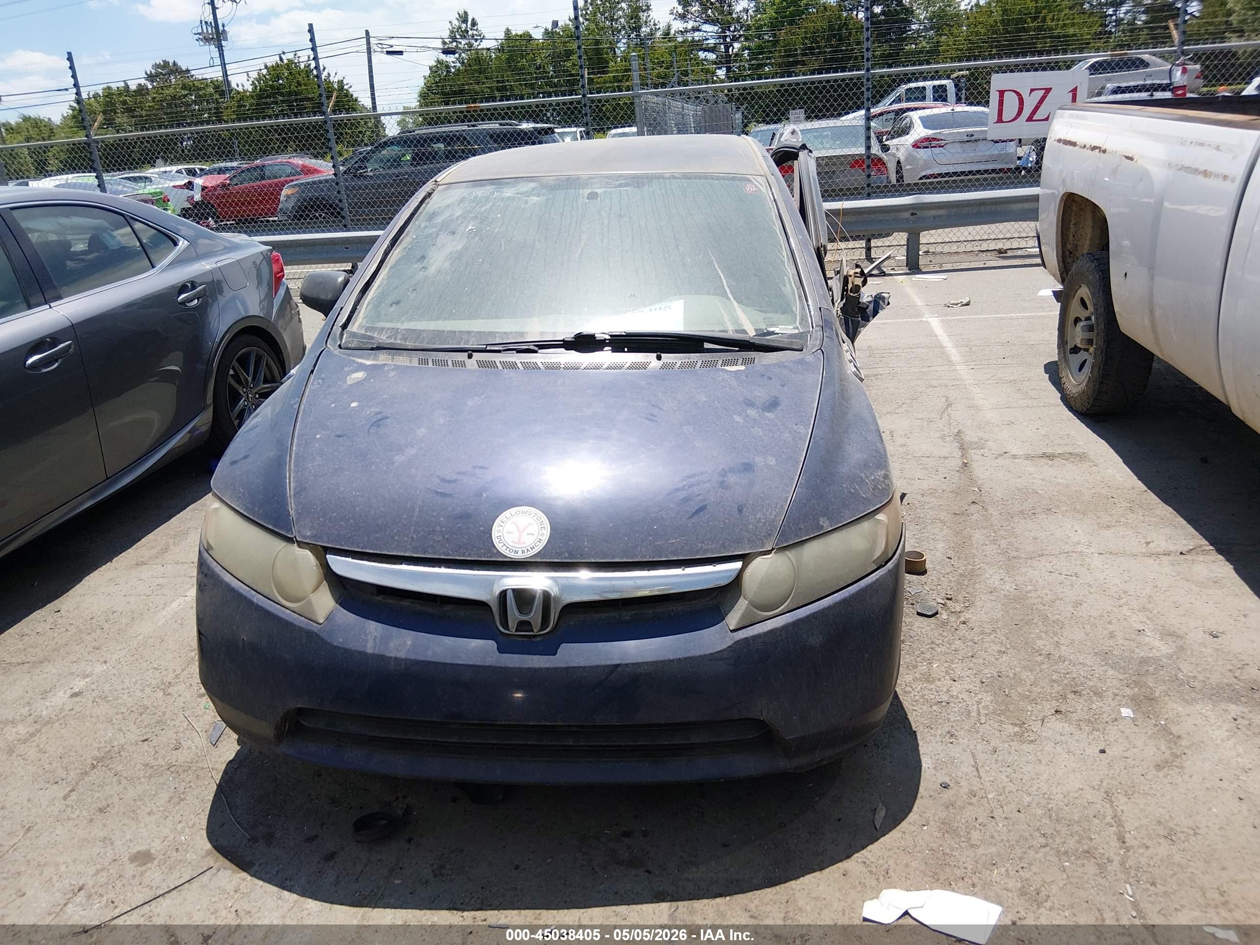 2006 Honda Civic Lx Blue vin: 1HGFA16536L109738