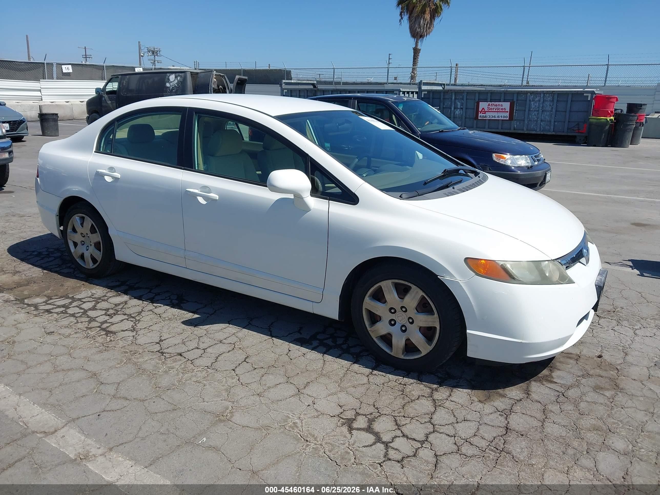 2007 Honda Civic Lx White vin: 1HGFA16537L023511
