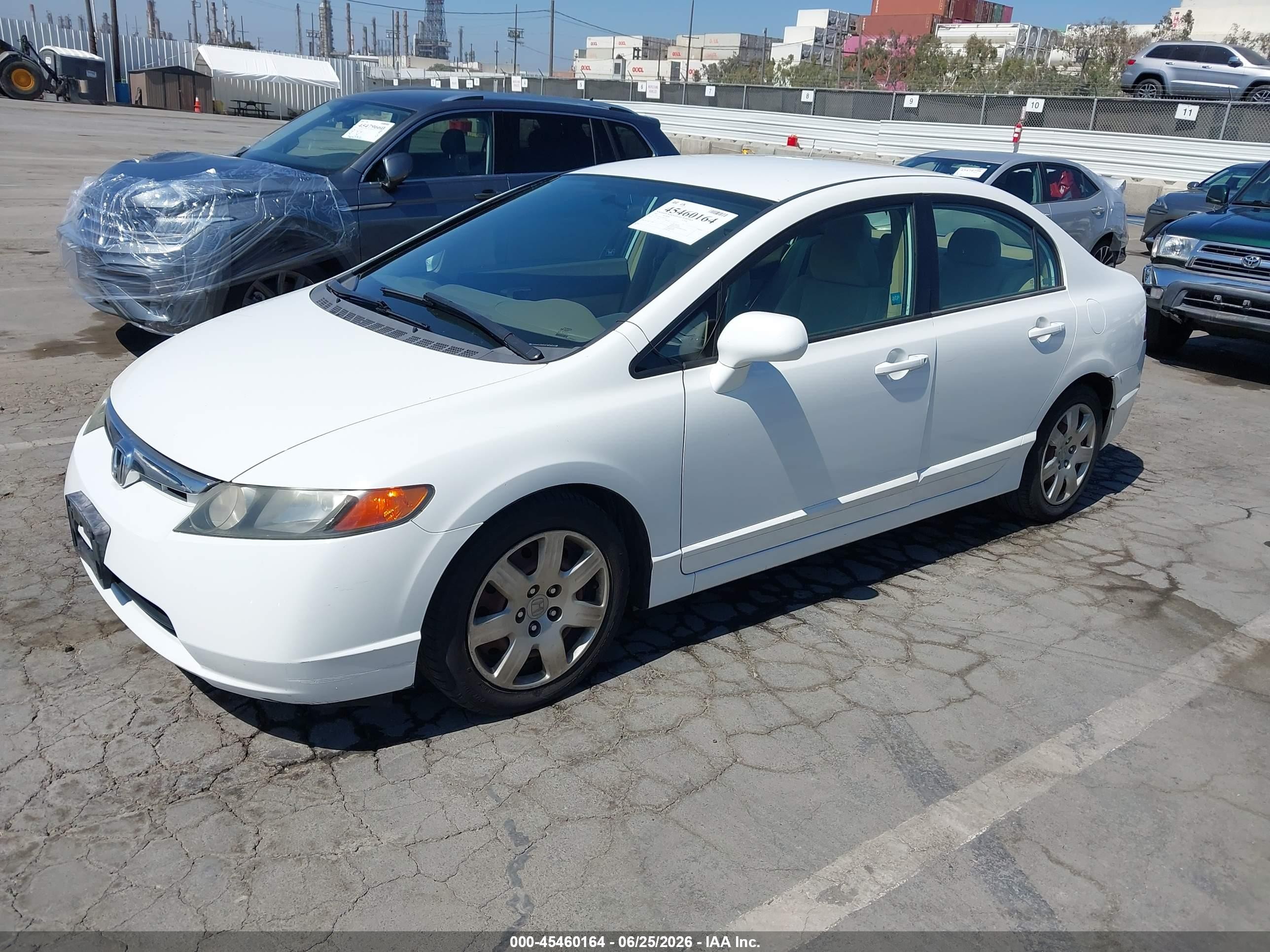 2007 Honda Civic Lx White vin: 1HGFA16537L023511