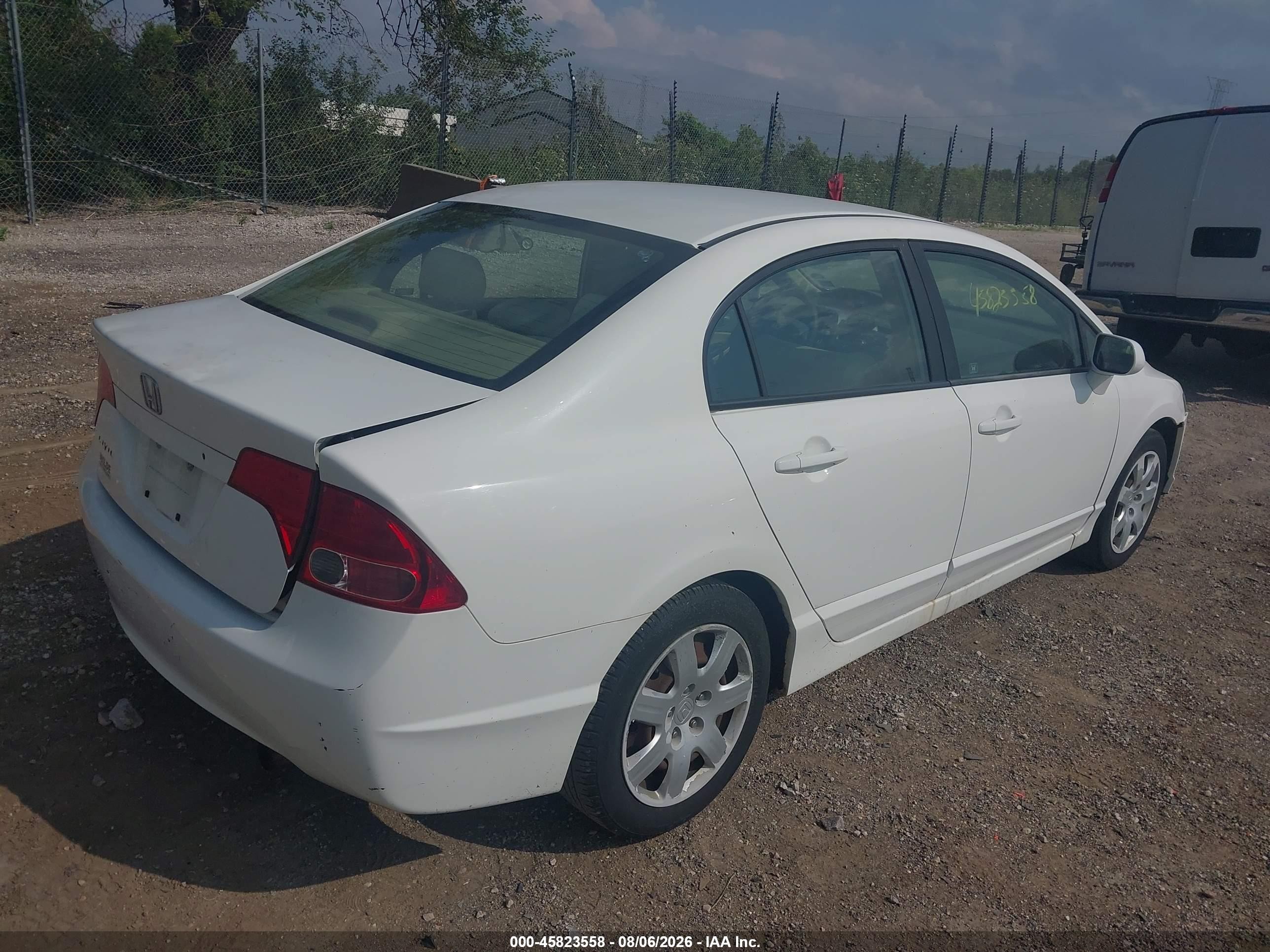 2007 Honda Civic Lx White vin: 1HGFA16537L040129