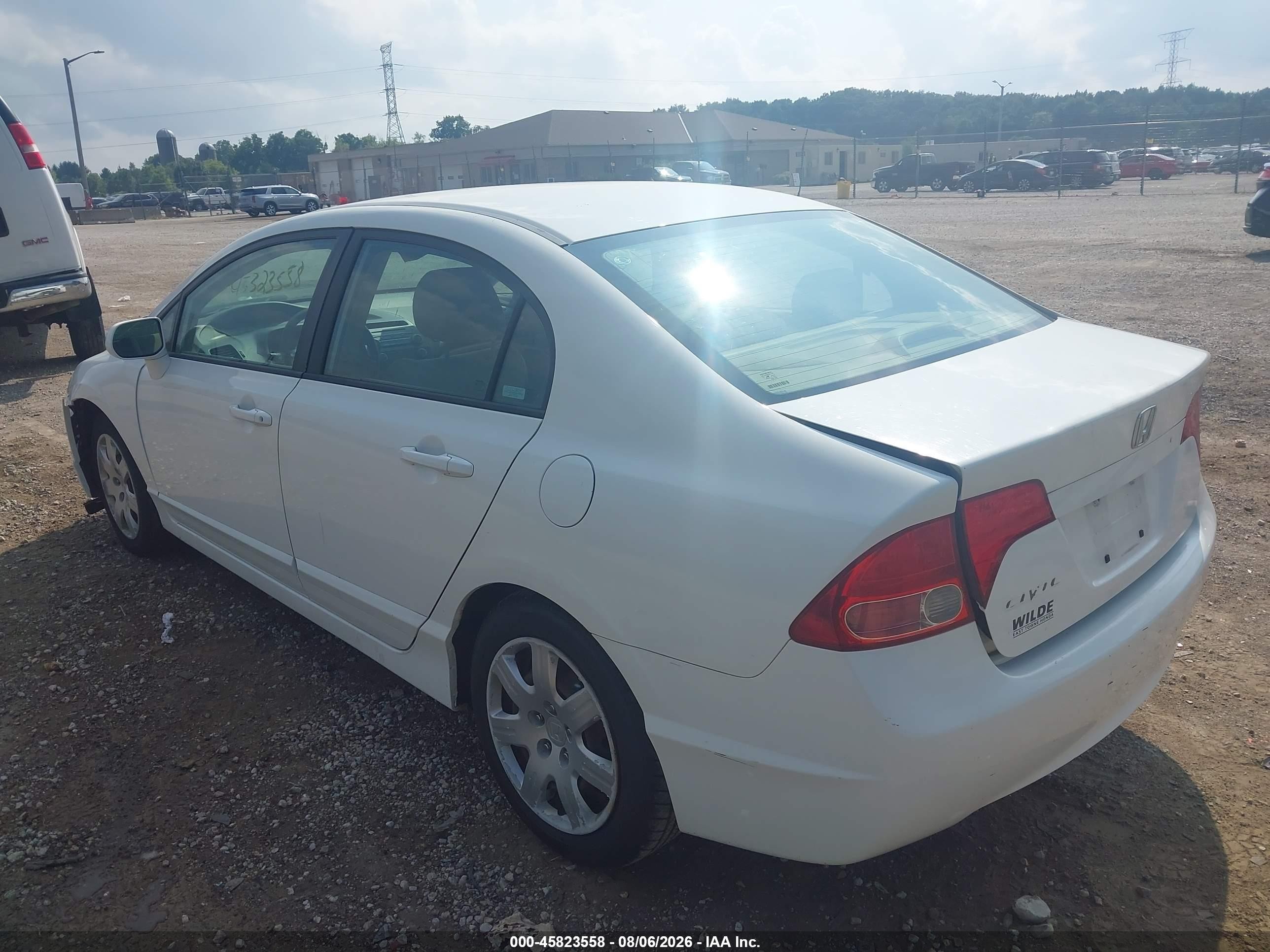 2007 Honda Civic Lx White vin: 1HGFA16537L040129