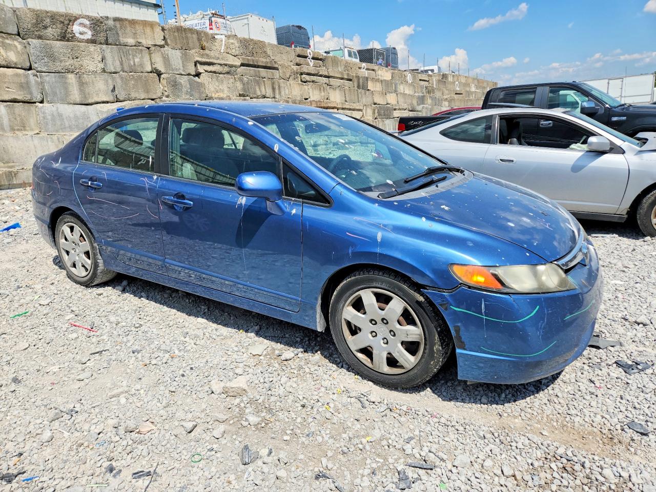 2007 Honda Civic Lx Blue vin: 1HGFA16537L098189