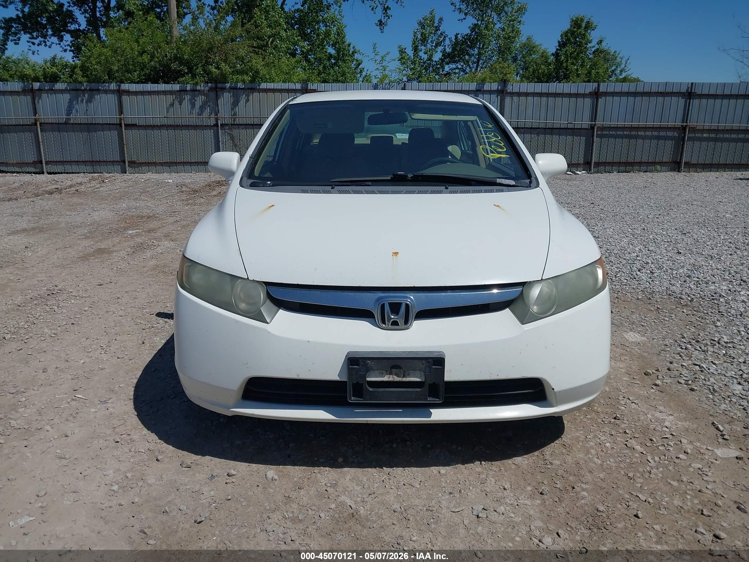 2007 Honda Civic Lx Белый vin: 1HGFA16537L102774