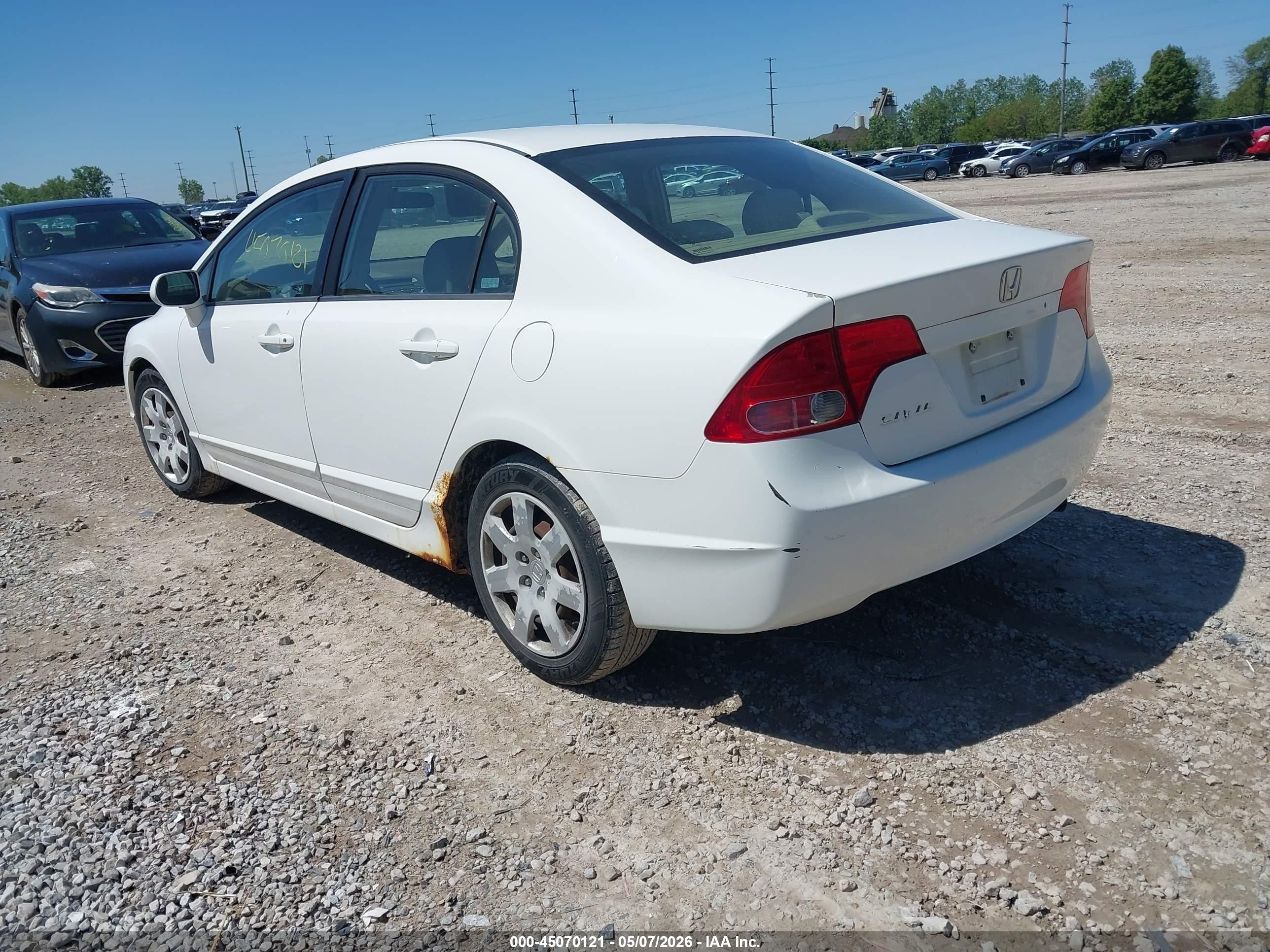 2007 Honda Civic Lx Белый vin: 1HGFA16537L102774