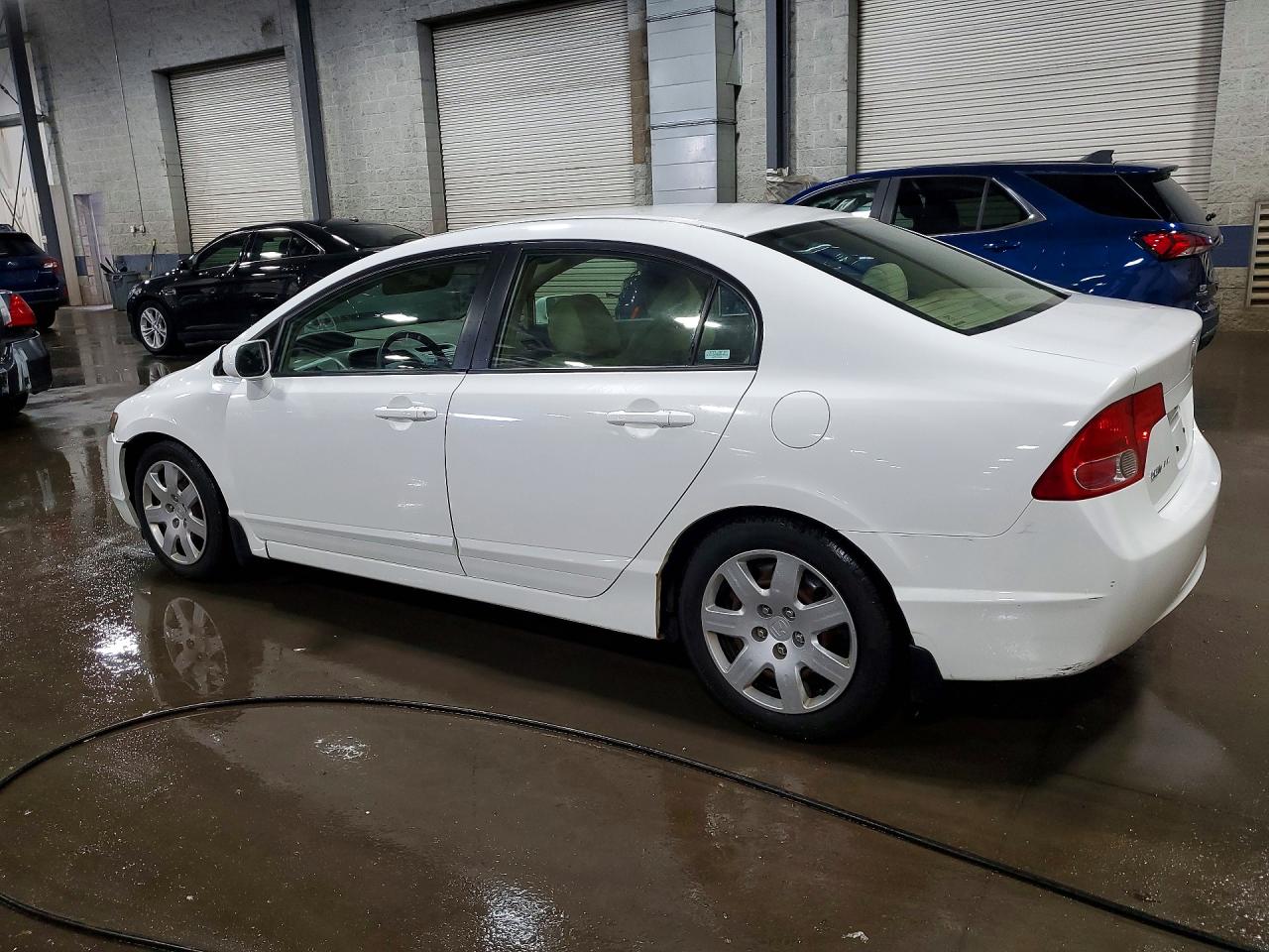 2007 Honda Civic Lx White vin: 1HGFA16537L124547