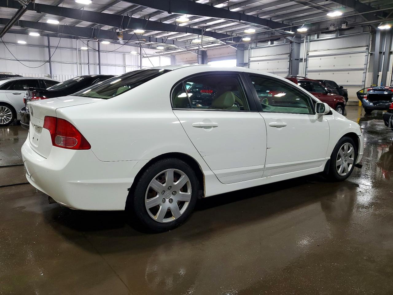 2007 Honda Civic Lx White vin: 1HGFA16537L124547