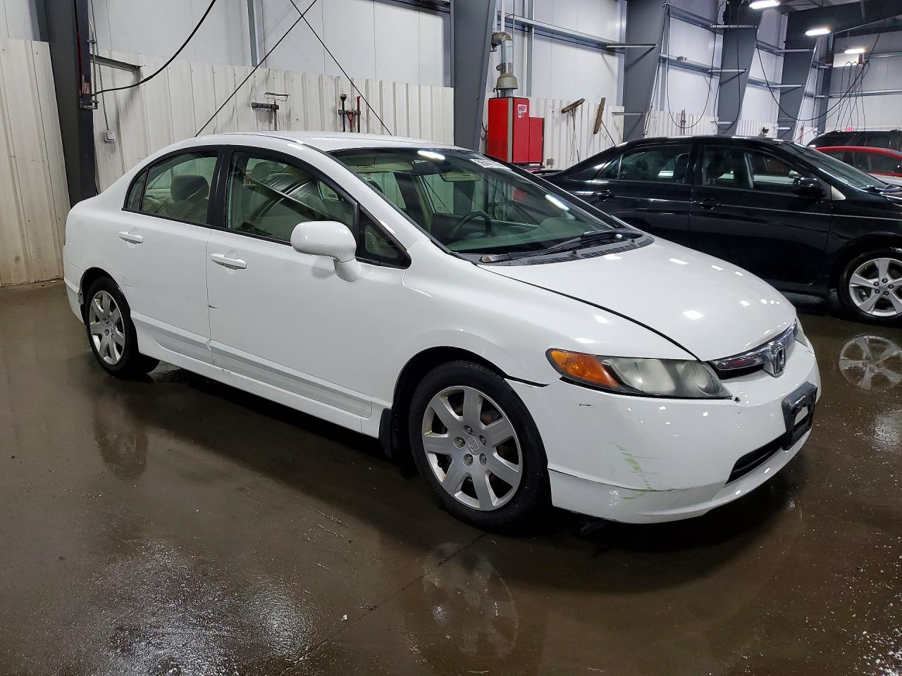 2007 Honda Civic Lx White vin: 1HGFA16537L124547