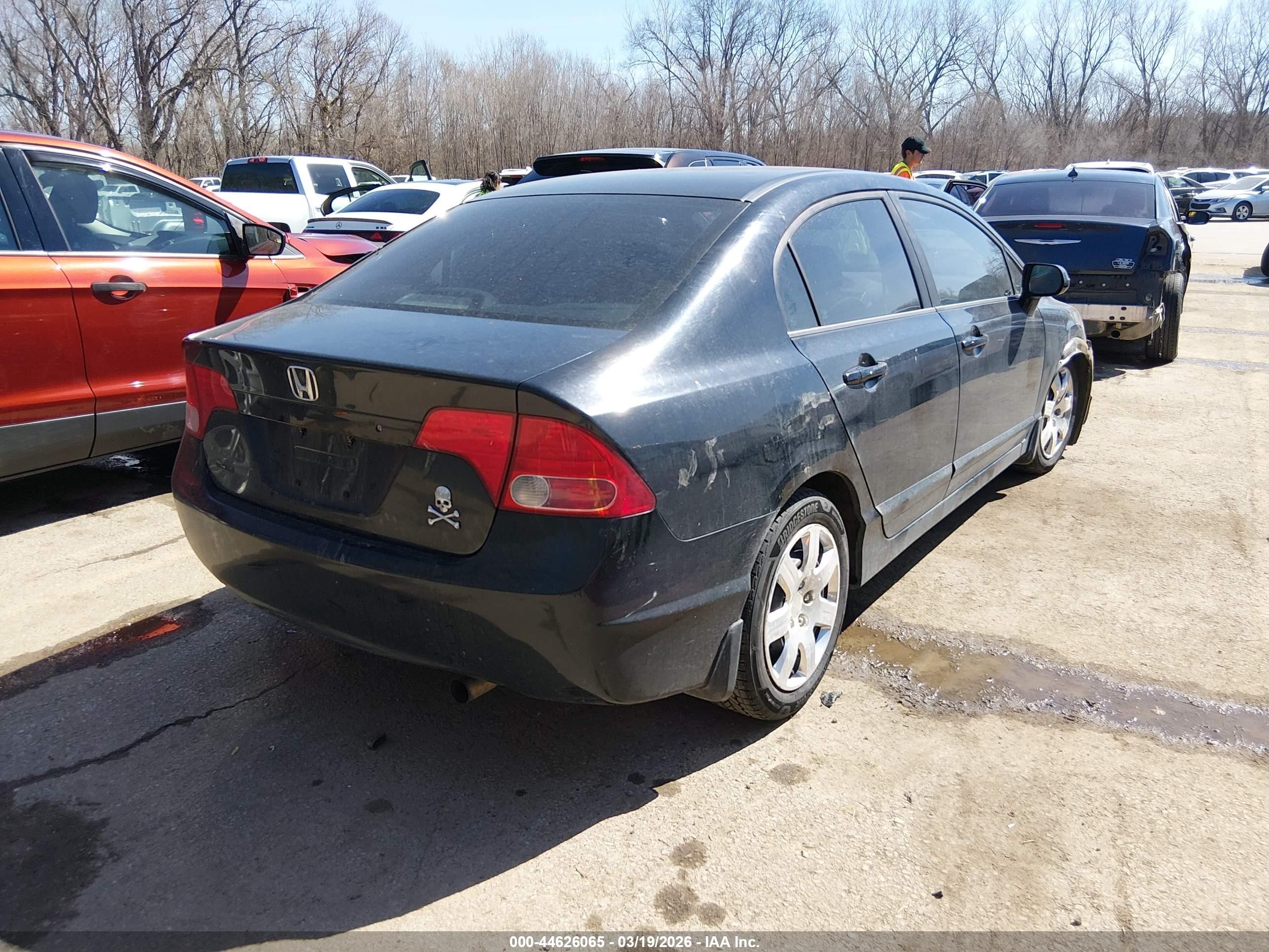 2008 Honda Civic Lx Black vin: 1HGFA16538L039368