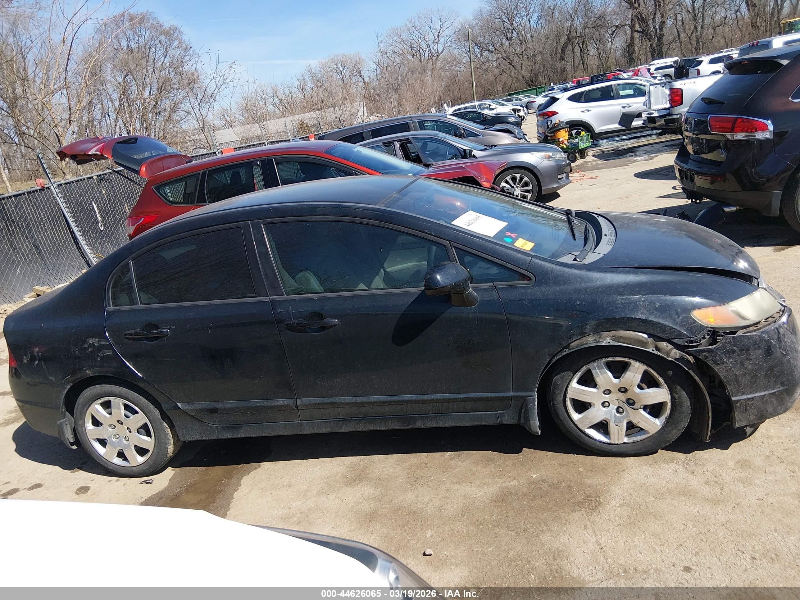 2008 Honda Civic Lx Black vin: 1HGFA16538L039368