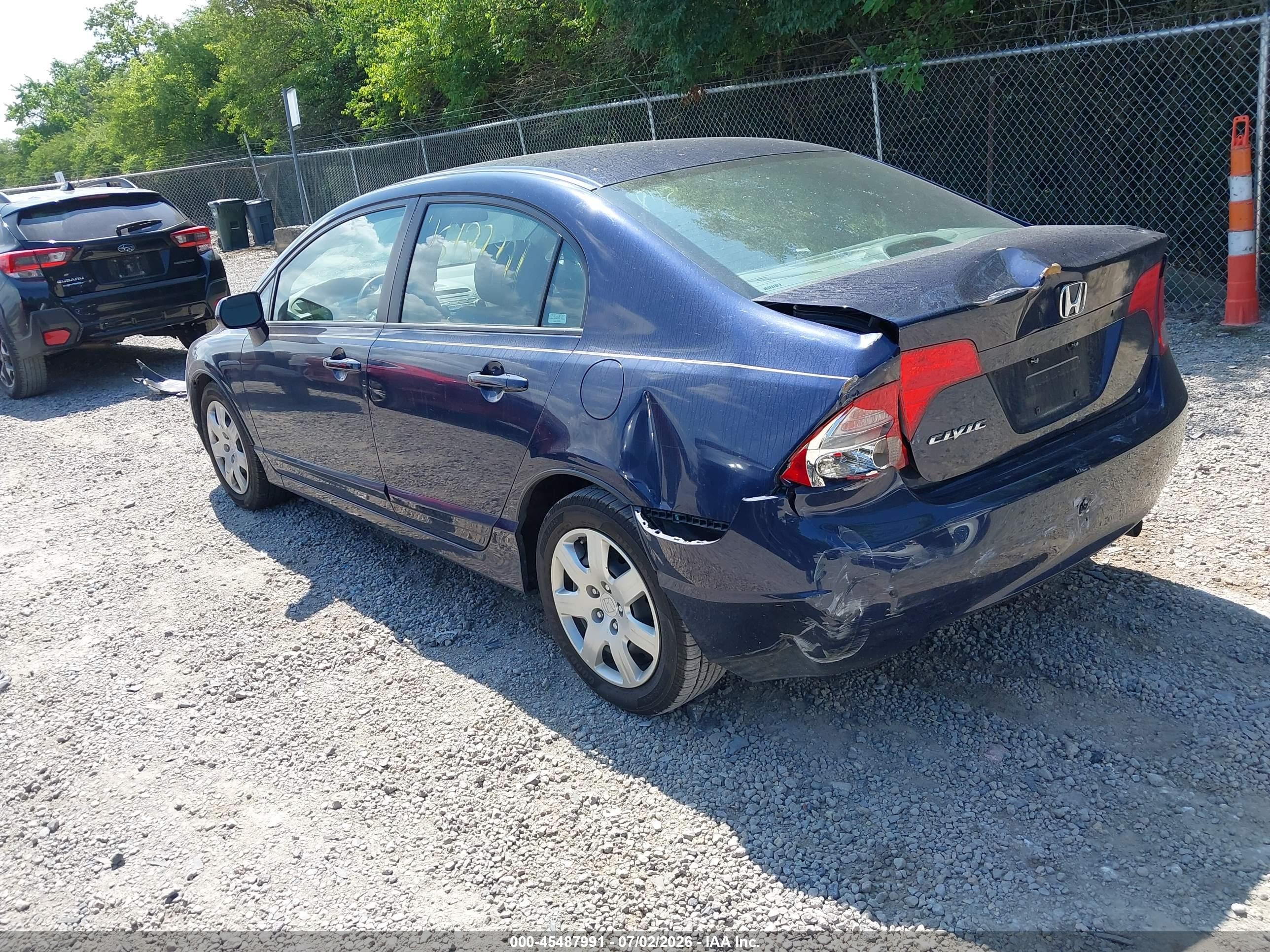 2008 Honda Civic Lx Blue vin: 1HGFA16538L072919