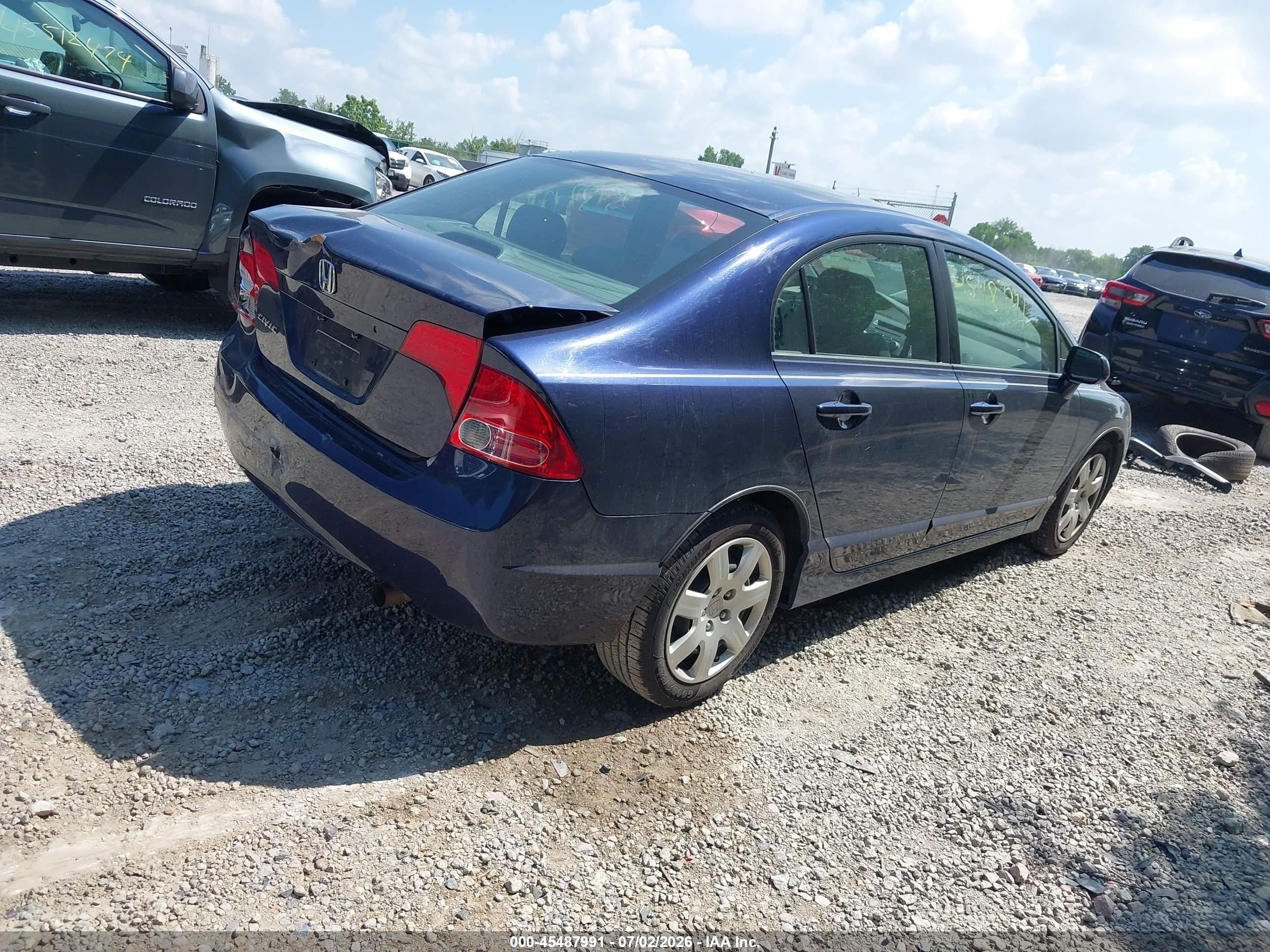 2008 Honda Civic Lx Blue vin: 1HGFA16538L072919