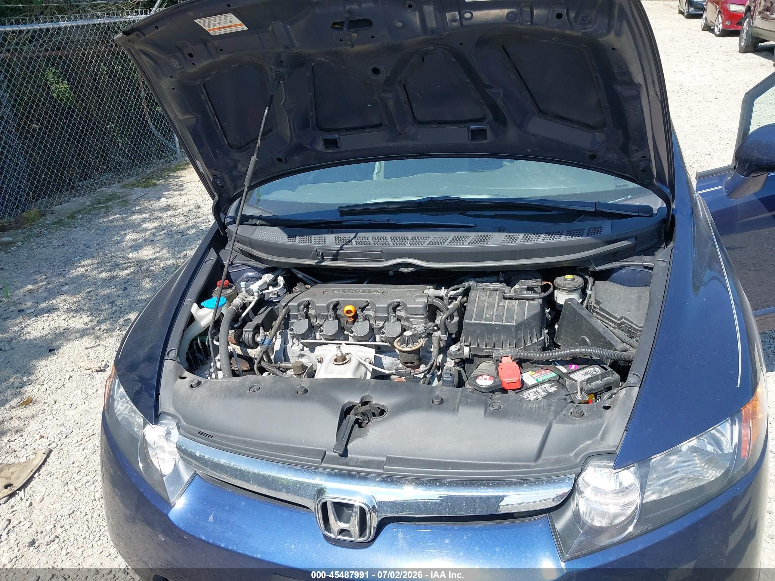2008 Honda Civic Lx Blue vin: 1HGFA16538L072919