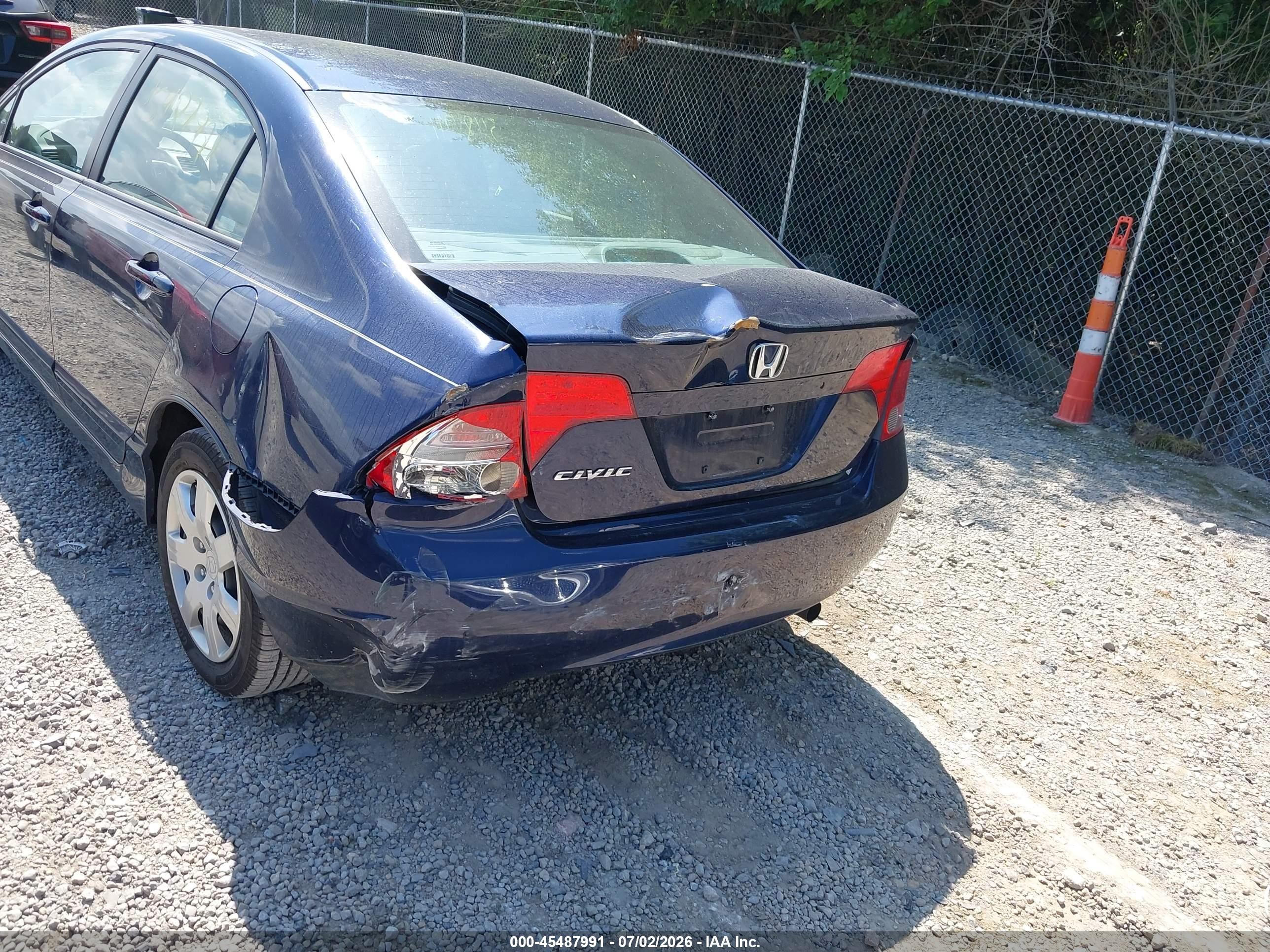 2008 Honda Civic Lx Blue vin: 1HGFA16538L072919