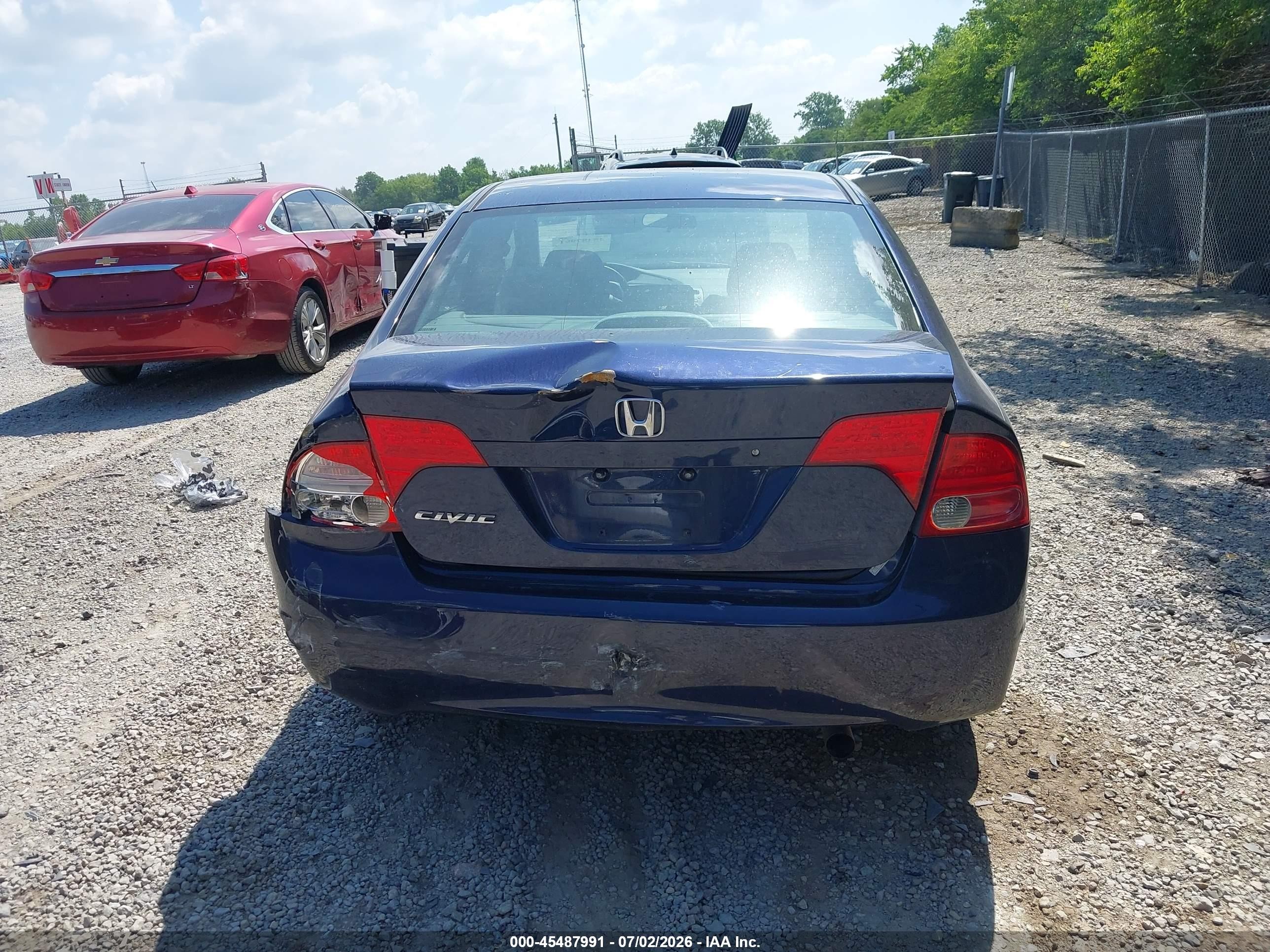 2008 Honda Civic Lx Blue vin: 1HGFA16538L072919