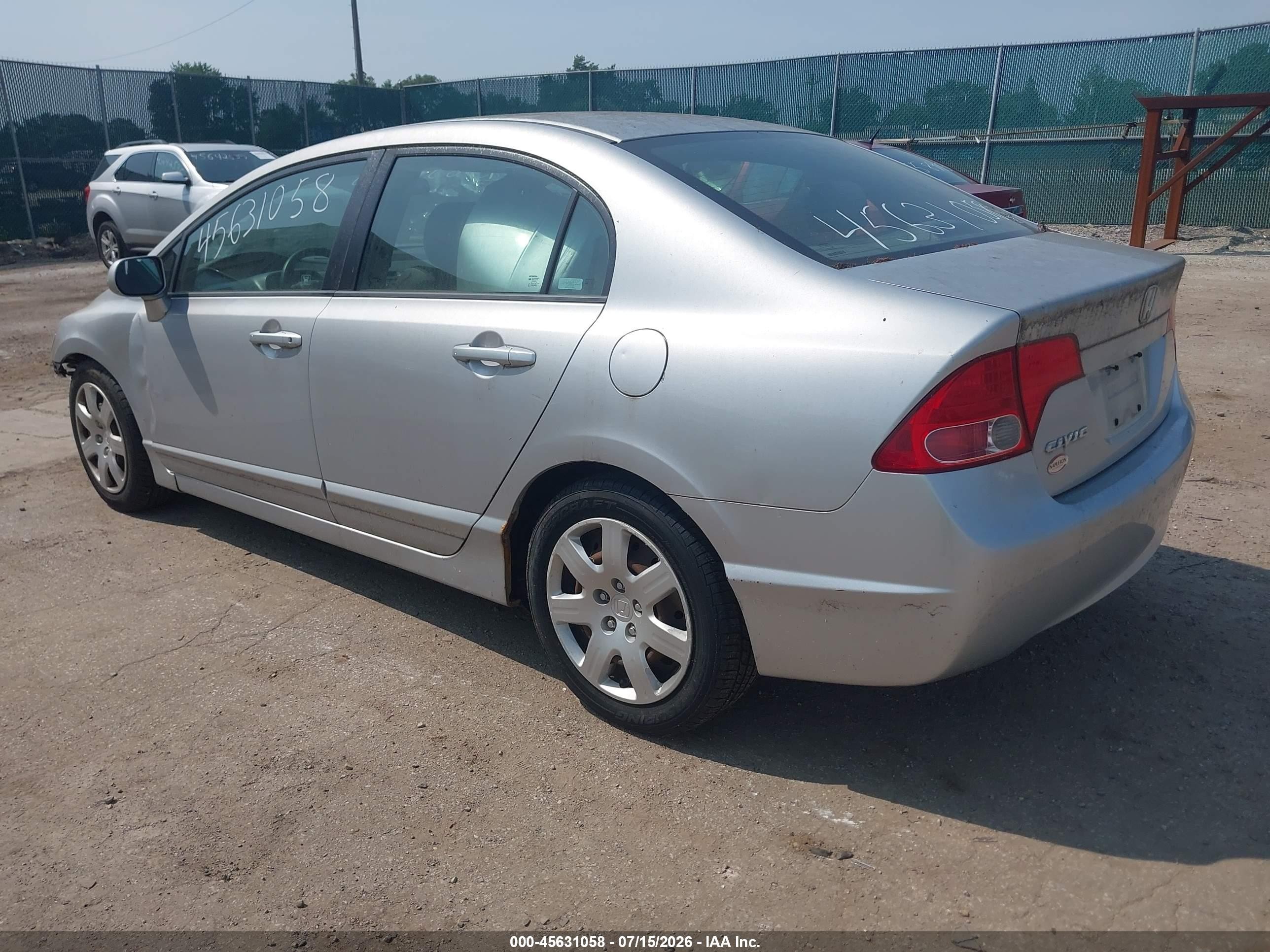 2008 Honda Civic Lx Silver vin: 1HGFA16538L078574