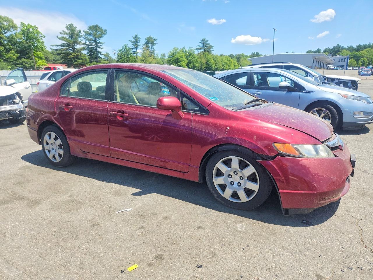 2008 Honda Civic Lx Burgundy vin: 1HGFA16538L097657