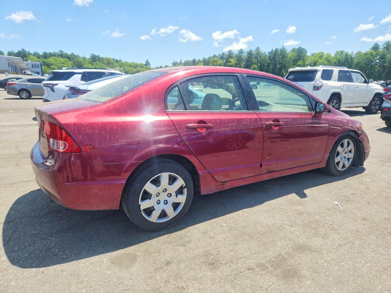 2008 Honda Civic Lx Burgundy vin: 1HGFA16538L097657